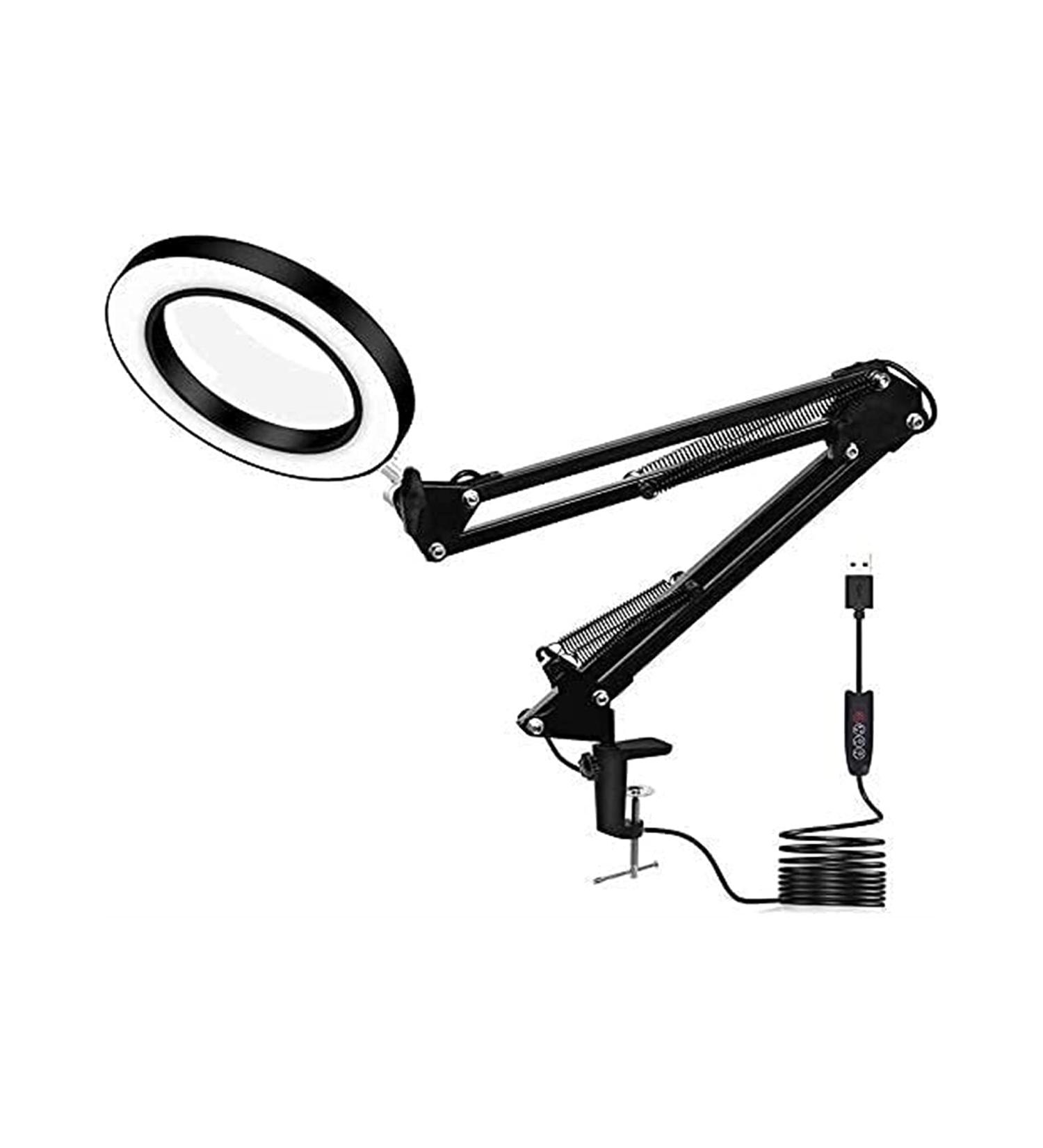 Spacmirrors Magnifying Glass 10 Lighting Levels Dimming Adjustable Industrial Clamp 5X Magnification Magnifying Glasses LED Light Magnifying Lamp Magnifier - Buy Online on GoSupps.com