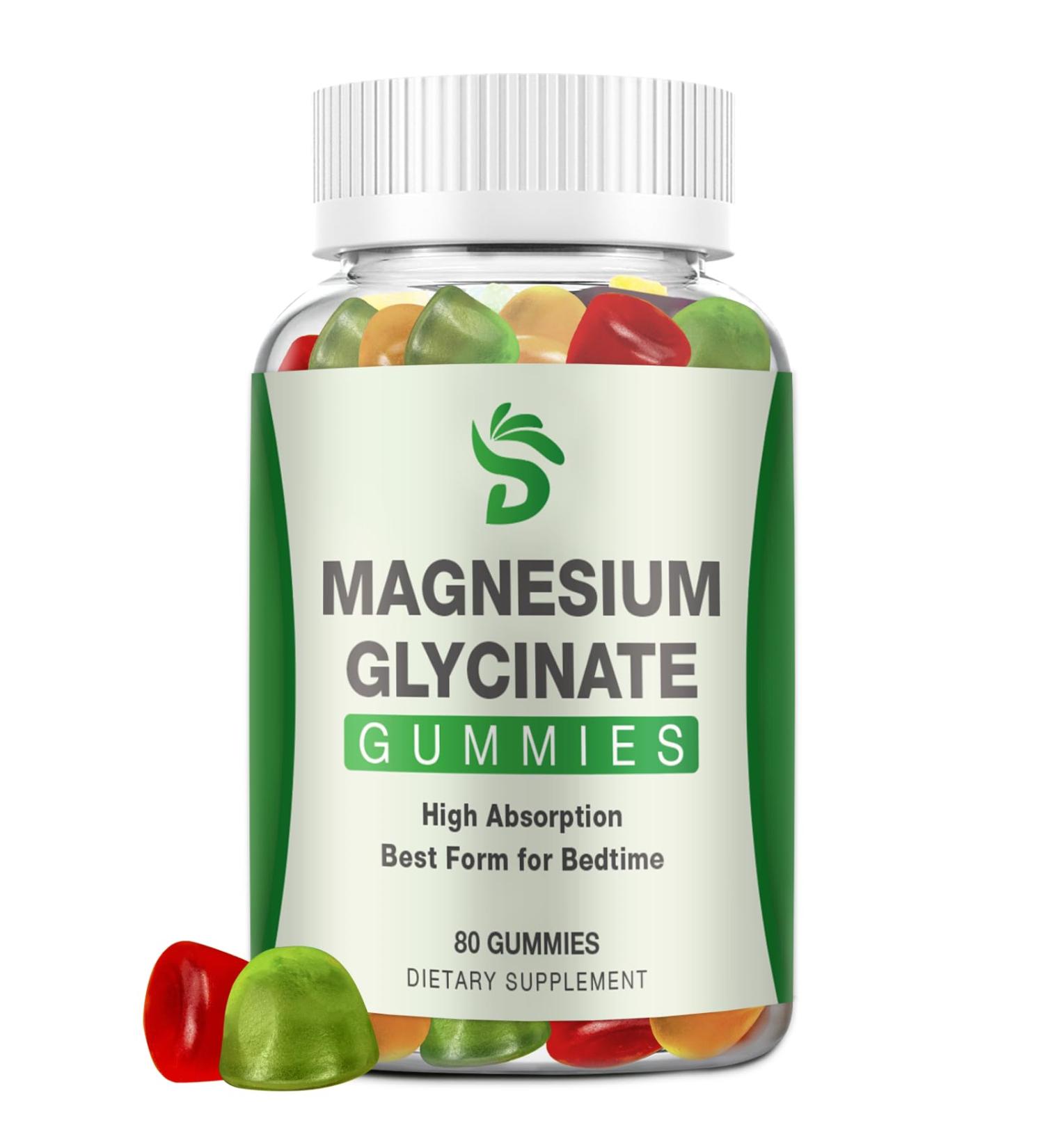 Magnesium Glycinate Gummies 400mg High Absorption Magnesium Supplement for Adults and Kids Calm Magnesium Gummies for Sleep Relaxation Stress Relief Sugar Free 80 Raspberry Gummies