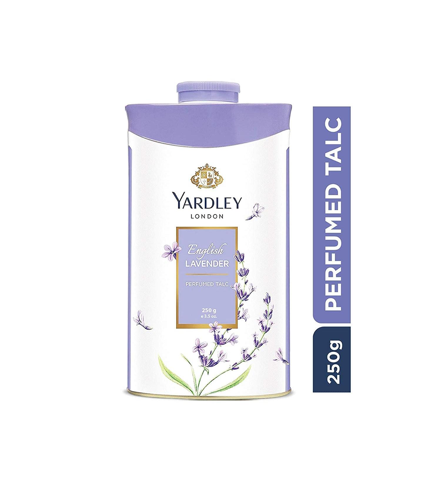 Yardley London Perfumed Fresh Floral Fragrances Locked in a fine & Silky Talcum Powder (Yardley English Lavender Perfumed Talc - 250gm Pack of 1) Yardley English Lavender Perfumed Talc - 250gm 8.82 Ounce (Pack of 1) - Buy Online on GoSupps.com