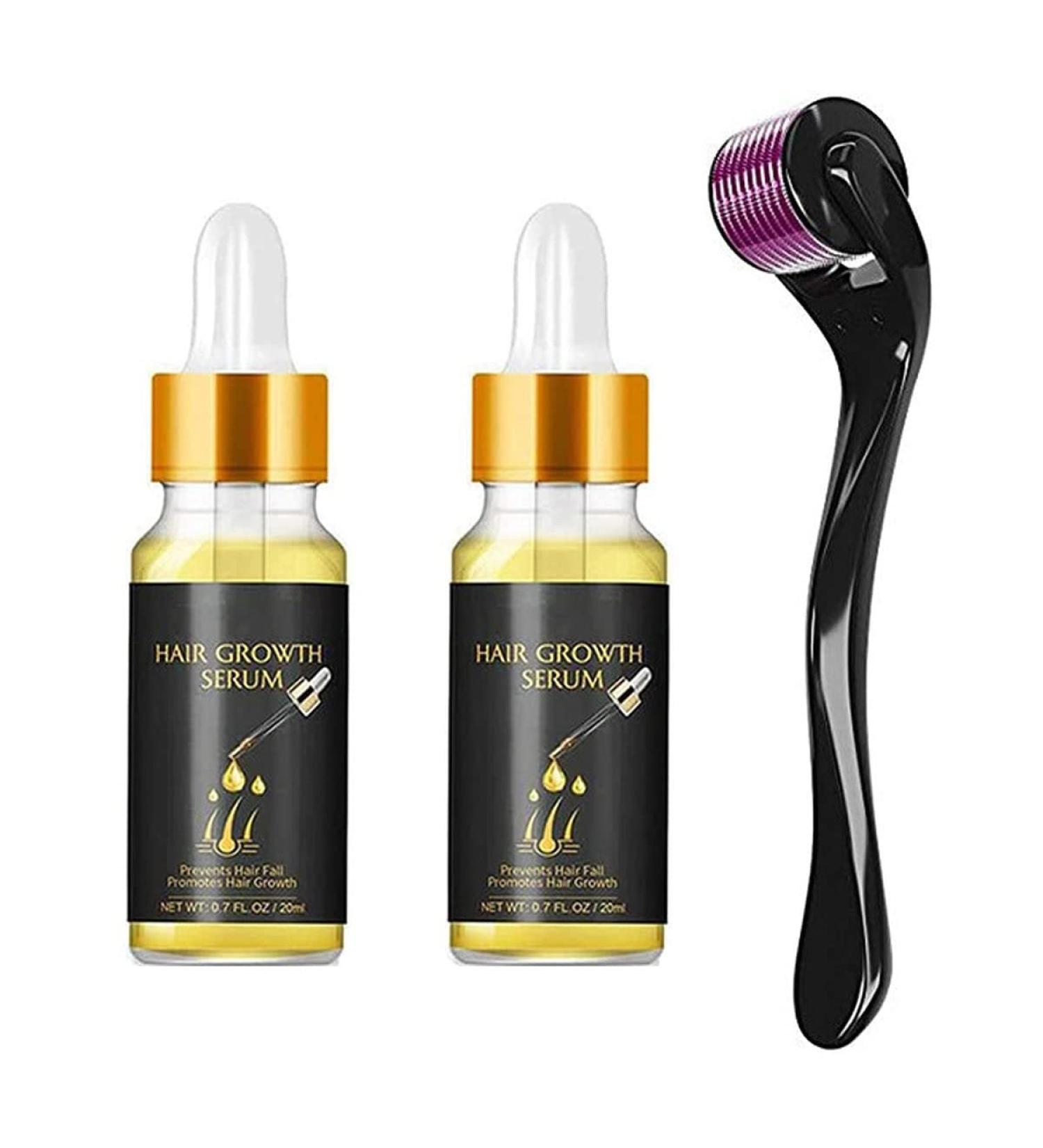 Anti Hair Loss Products Organic Hair Regrowth Kit Ginger Oil Hair Regrowth Serum with Activation Roller Promotes Thickening Repairs Hair Follicles - Buy Online on GoSupps.com