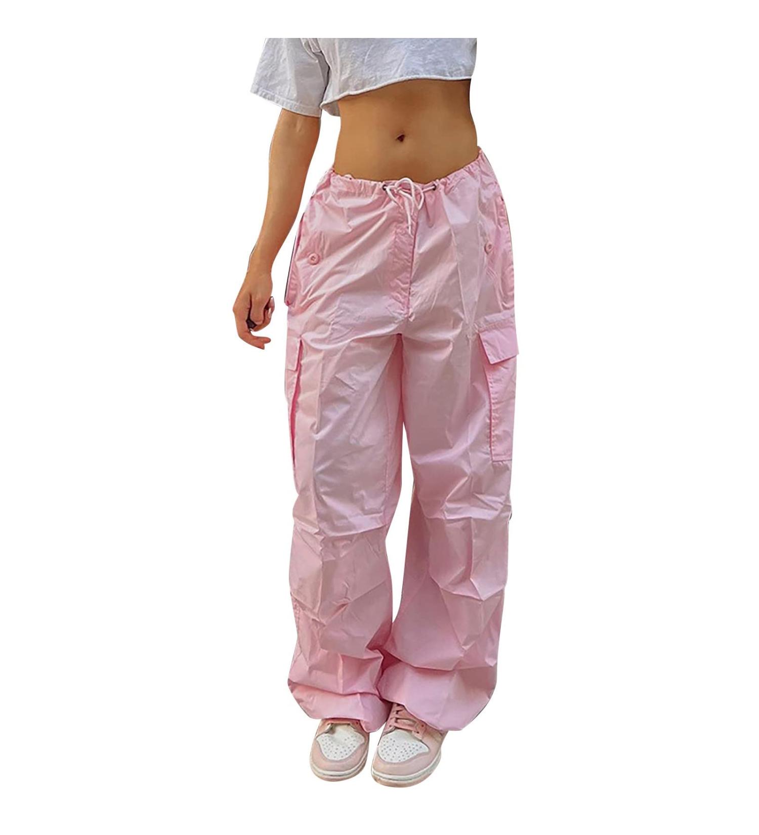 Shop Y2K Parachute Pants for Women | Vintage Cargo Streetwear | Baggy 90s E-Girl Track Pants - Buy Online on GoSupps.com