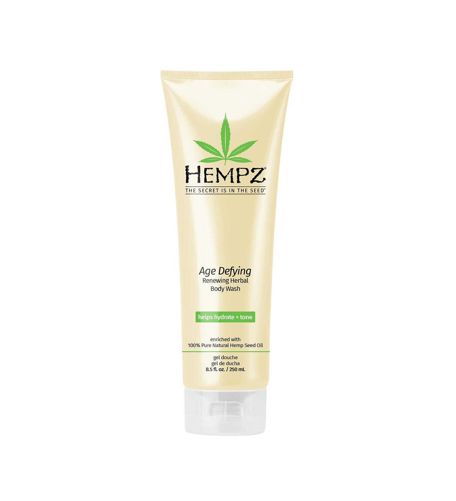 Hempz Age Defying Renewing Herbal Body Wash 8.5 oz with Shea Butter & Ginseng - Anti-Aging Fragranced Shower Gel with Hemp Seed Oil & Algae - Sensitive Skin Care - Buy Online on GoSupps.com