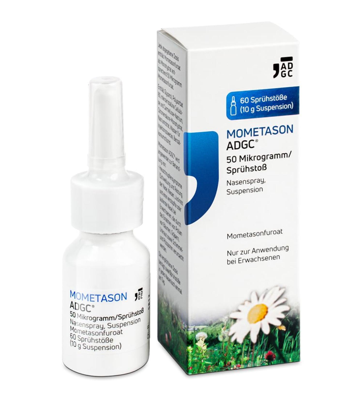 Mometason ADGC 10G - Hay Fever Nasal Spray for Allergy Relief | 60 Sprays - Non-Drowsy Formula for Runny Nose & Sneezing - Buy Online on GoSupps.com