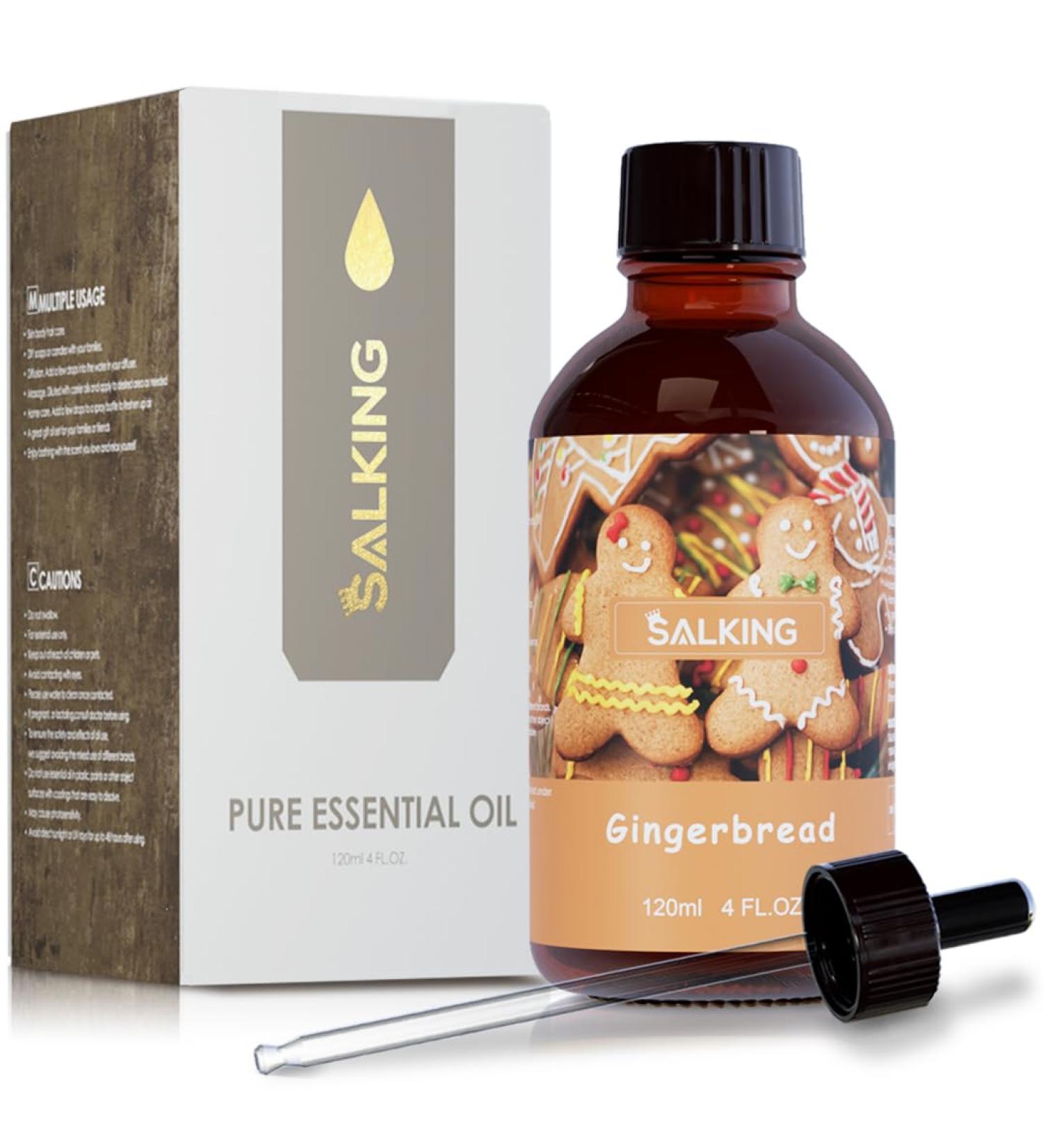SALKING Gingerbread Essential Oil 120ml - Premium Scent for Diffusers, Candles, Soap Making - Holiday Gift Idea - Buy Online on GoSupps.com