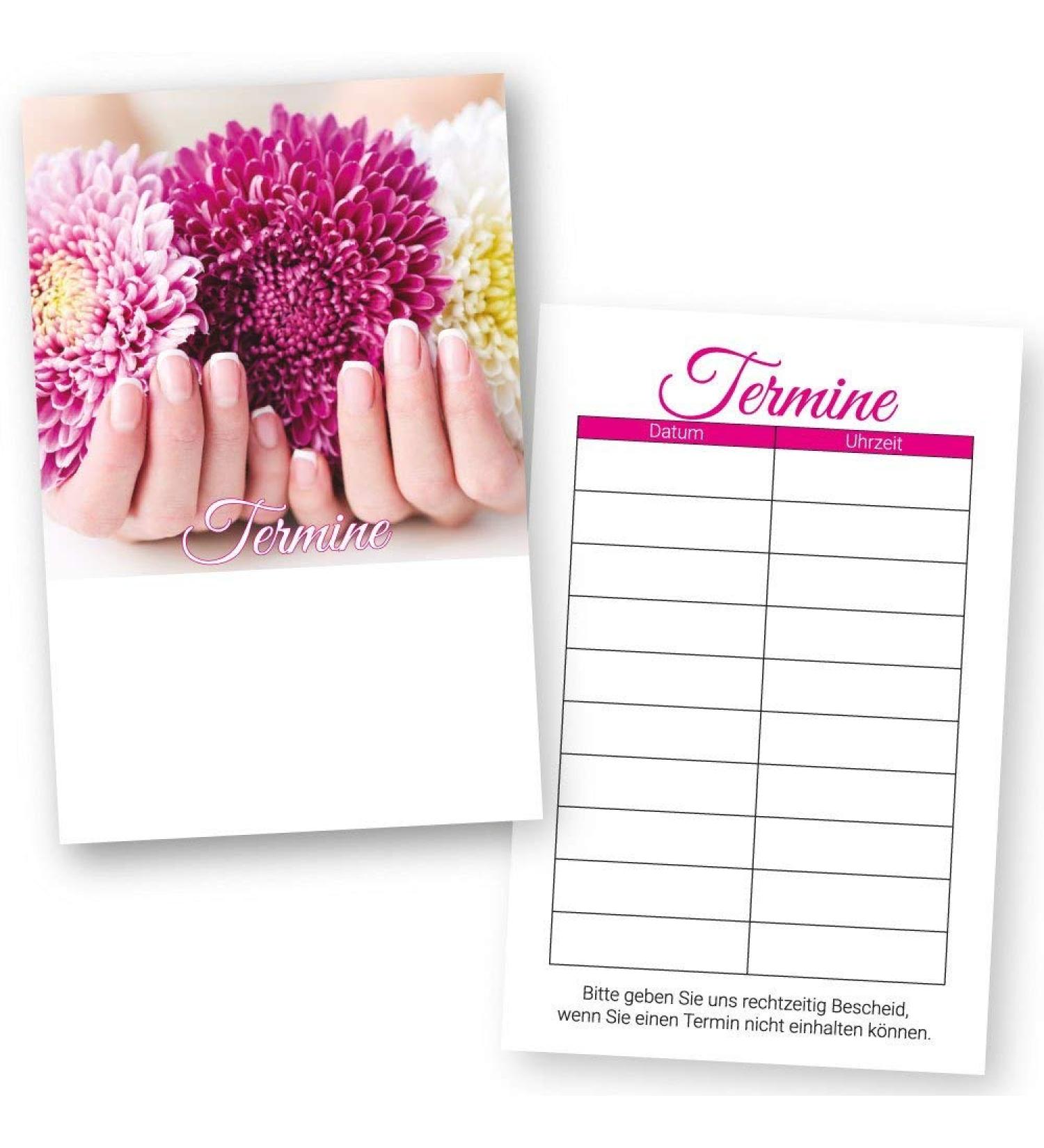 1000 Nail Studio Appointment Cards Flower Nails for Nail Design Manicure and Nail Art with 10 Appointment Fields - Buy Online on GoSupps.com