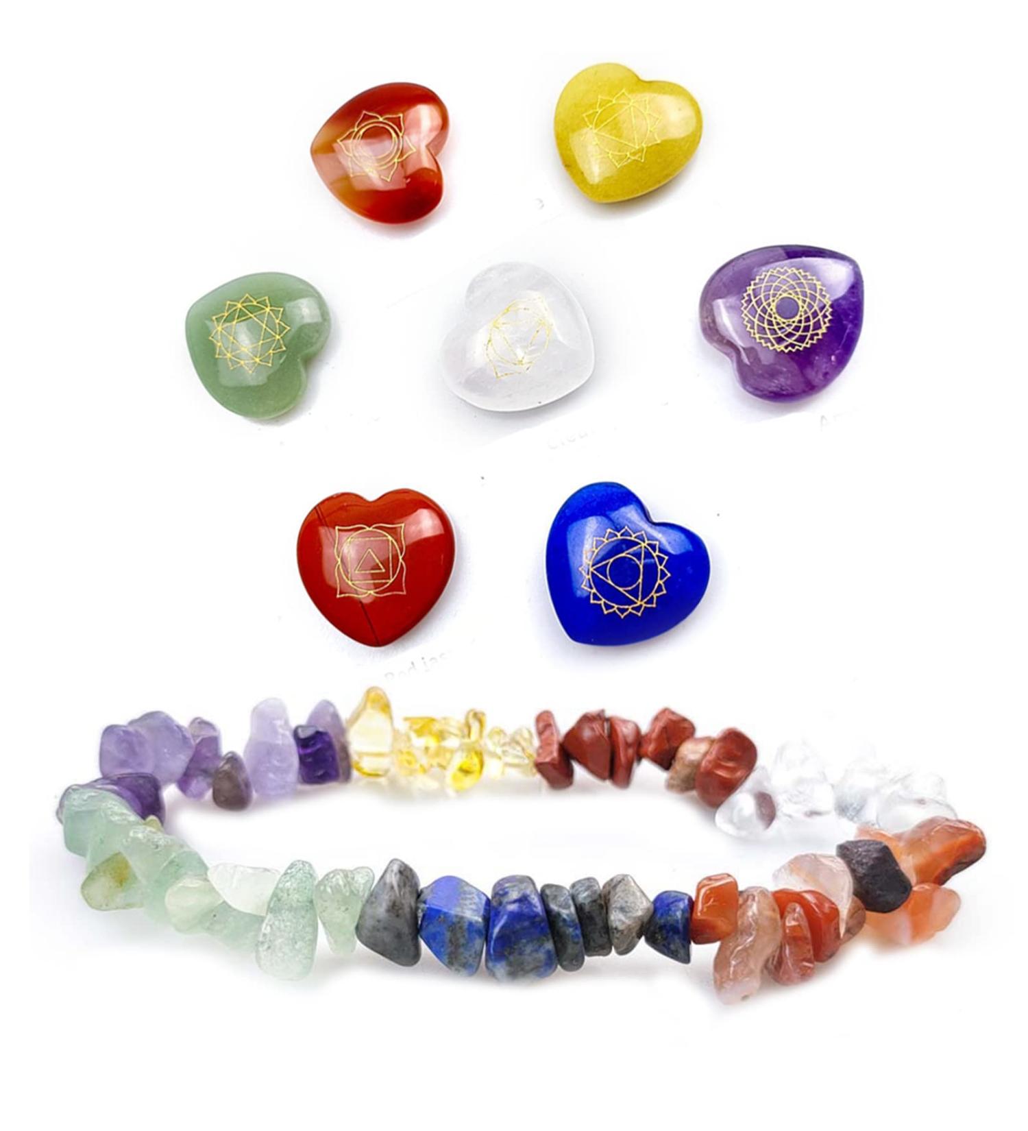 Seven Chakra Healing Crystal Love Stone Bracelet - Reiki Balancing Spiritual Meditation Therapy - Buy Online on GoSupps.com
