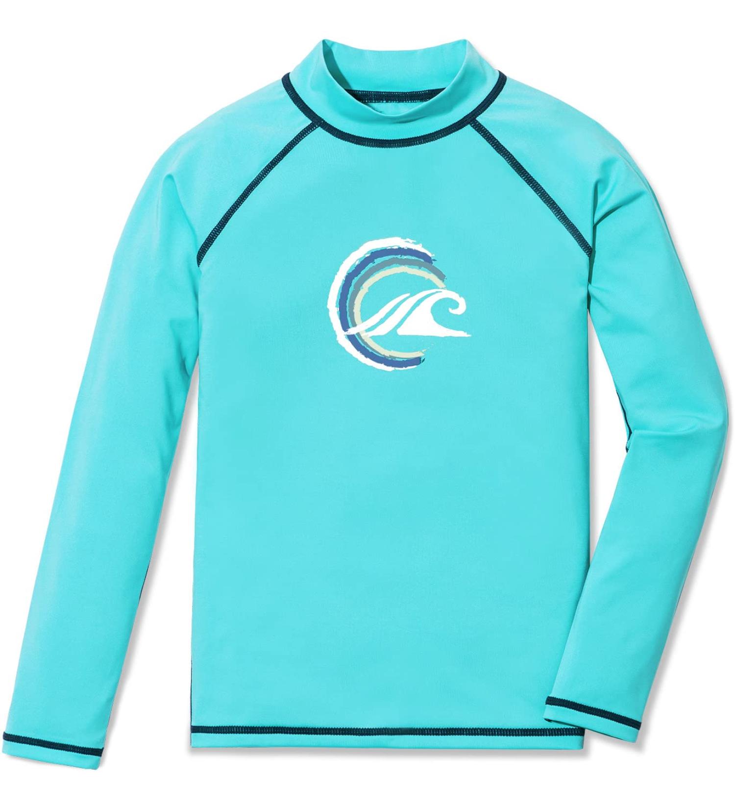 Buy TSLA Boy UPF 50+ Rash Guard - Aqua & Navy Long Sleeve Swimwear | UV Sun Protection Surf Shirts for Kids | Bsr11 1pack - Buy Online on GoSupps.com