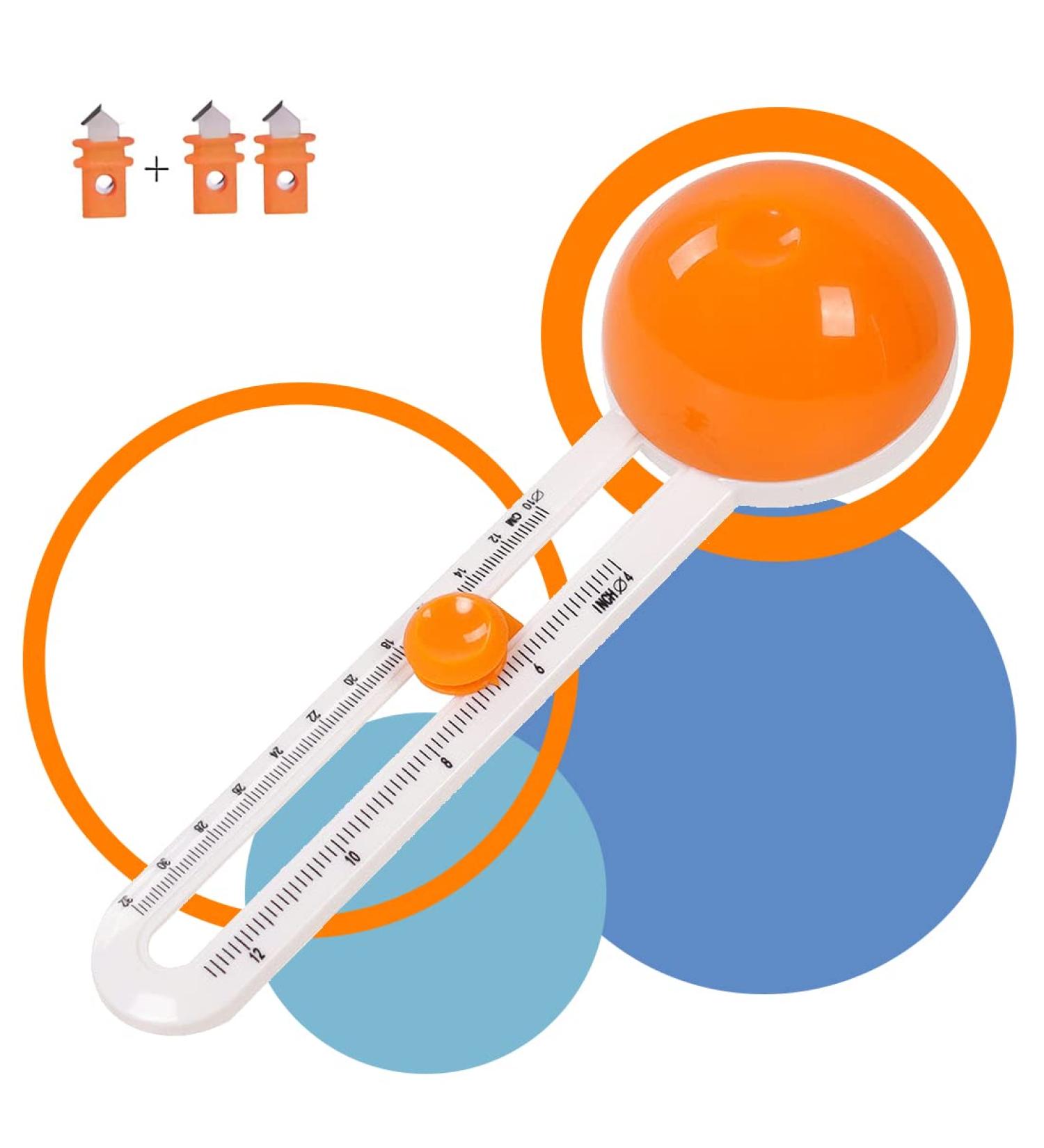 Circle Paper Cutter with 3 Blades - Craft Cutting Tool for Cardstocks & Scrapbooking (Orange) - Buy Online on GoSupps.com