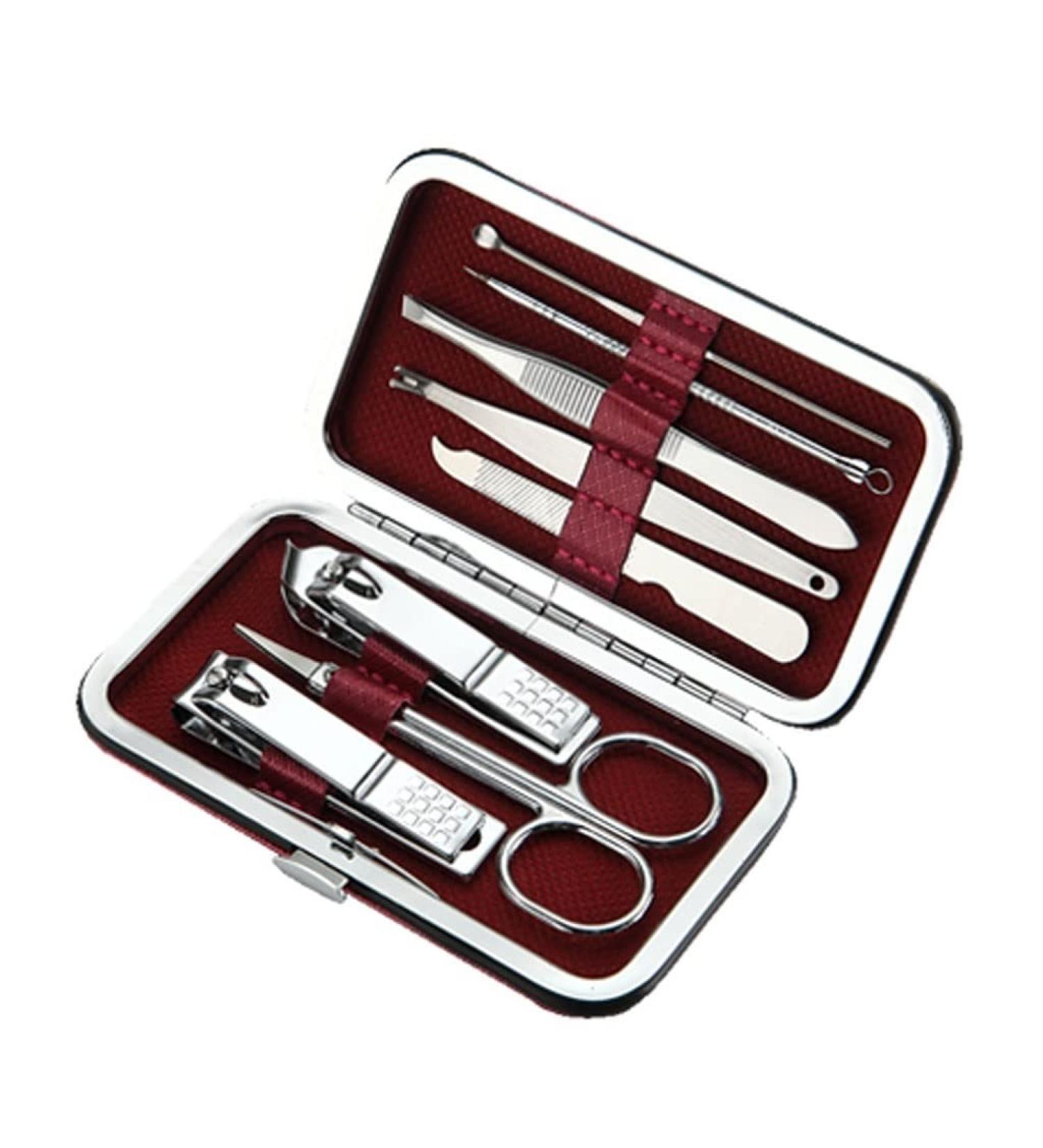 Manicure Set Nail Clipper Set Black Stainless Steel Nail Manicure Tools Home Beauty Nail Set Travel Portable Gift Box Nail Set 8 Pieces Manicure Nail Clippers Kit (Color : C) - Buy Online on GoSupps.com
