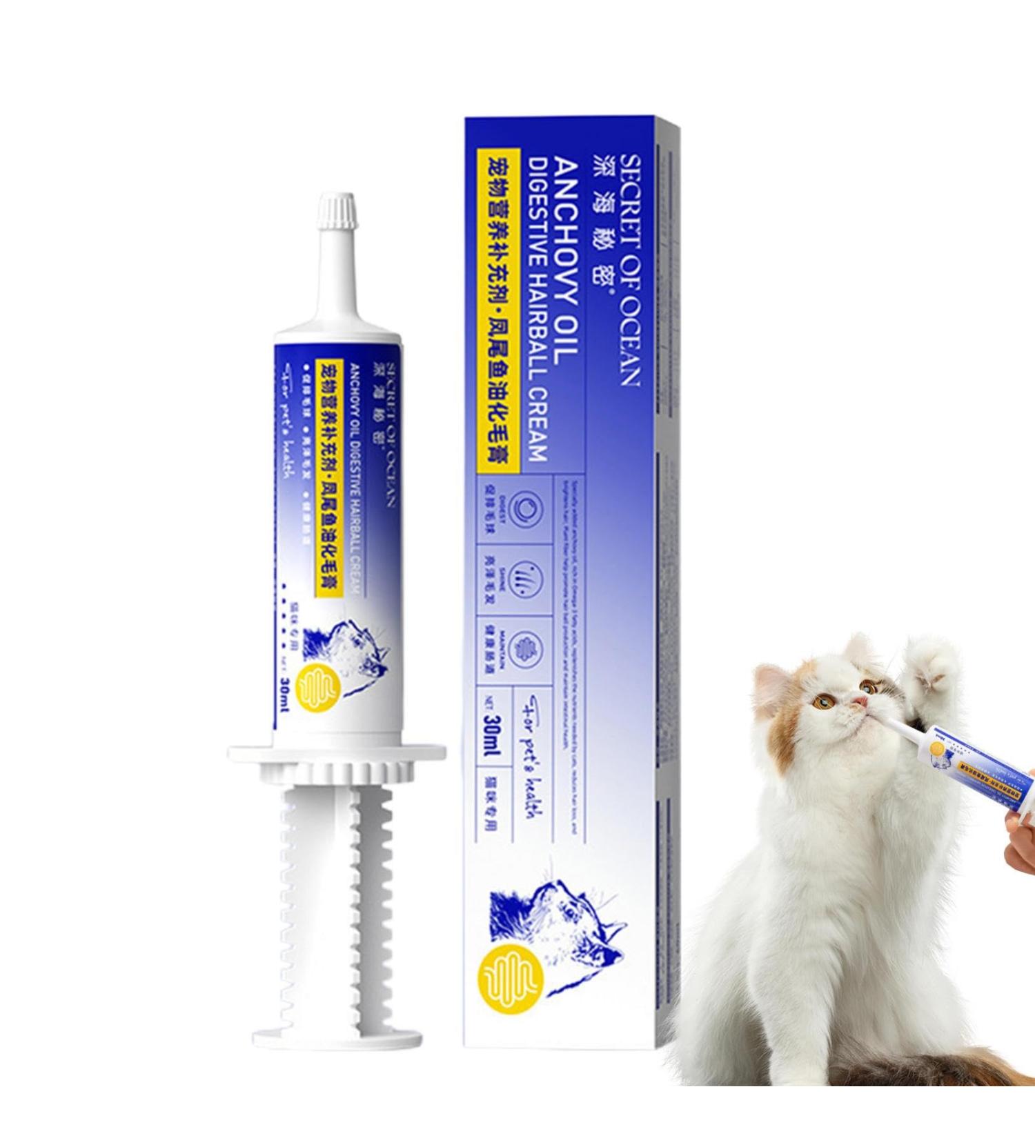 Hairball Paste - Anti Hairball Gel | Anti Hairball Control Supplement Natural and Effective Hairball Gel for Healthy Tissue Kitten and Cats 30ml - Buy Online on GoSupps.com