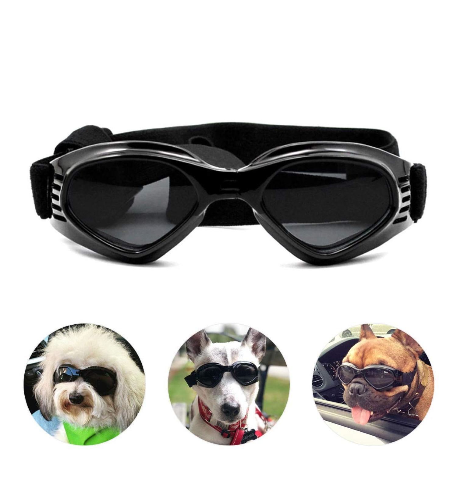 Namsan Dog Goggles - Adjustable Waterproof Windproof Sunglasses for Dogs | Protective Pet Eyewear - Black - Buy Online on GoSupps.com