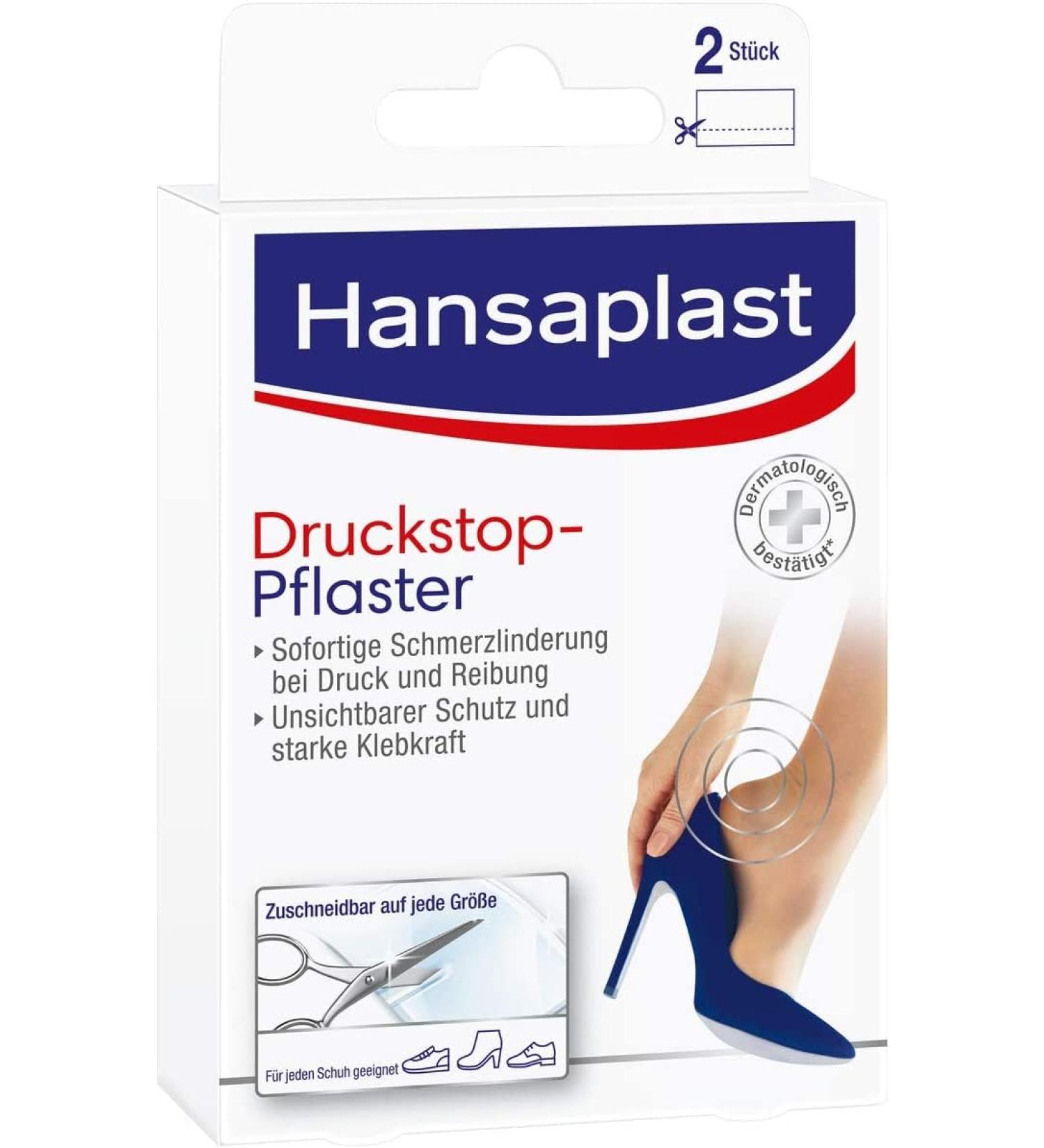Hansaplast Pressure Stop Plaster - Transparent Pain Relief Patches (2 Pieces) for Bubble Prevention - Quick Recovery Solutions - Buy Online on GoSupps.com