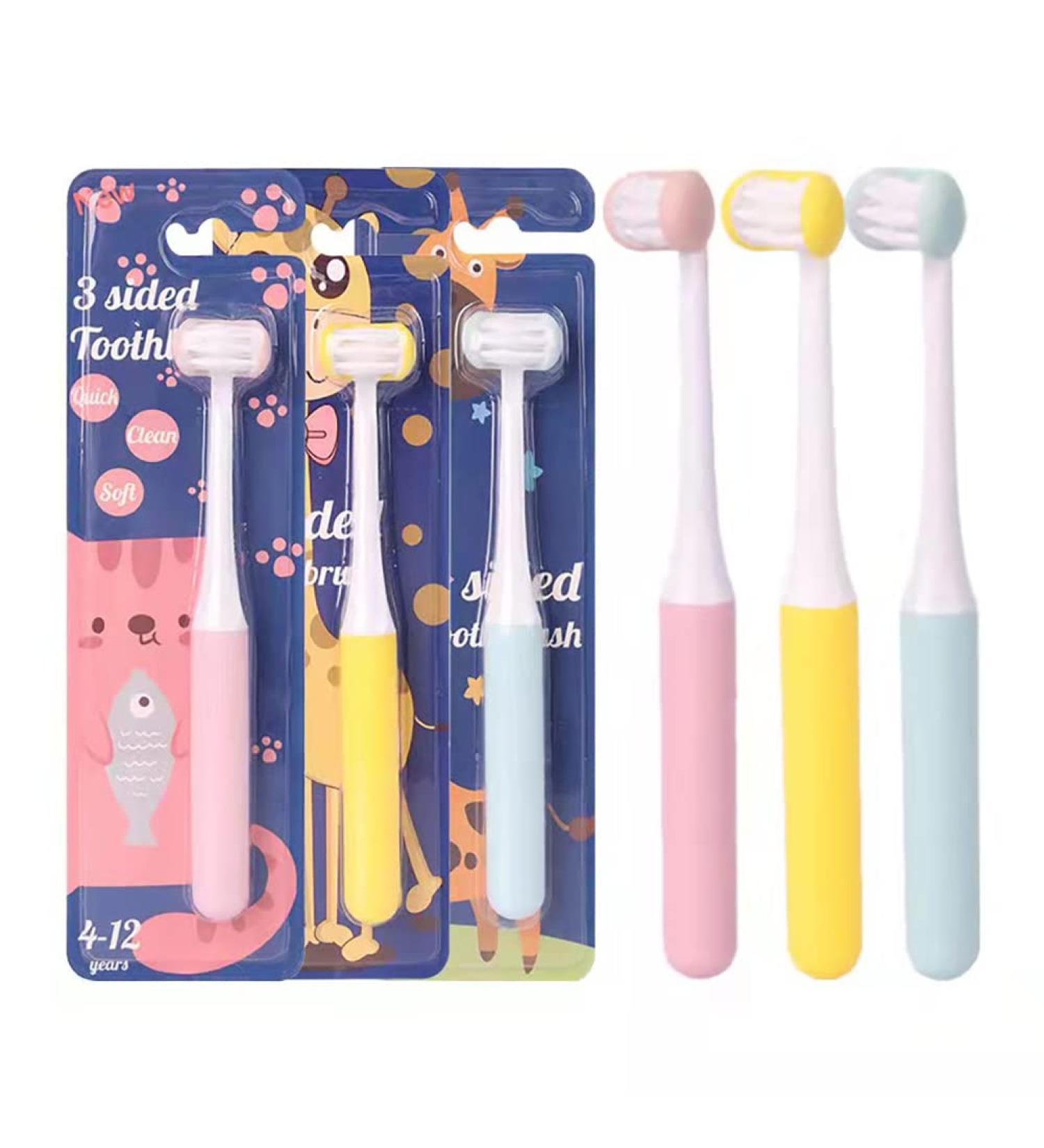 QL-LINRUN 3 Sided Toothbrush for Kids - Surround Toothbrush for Toddlers Teeth Brush (3pcs) - Buy Online on GoSupps.com