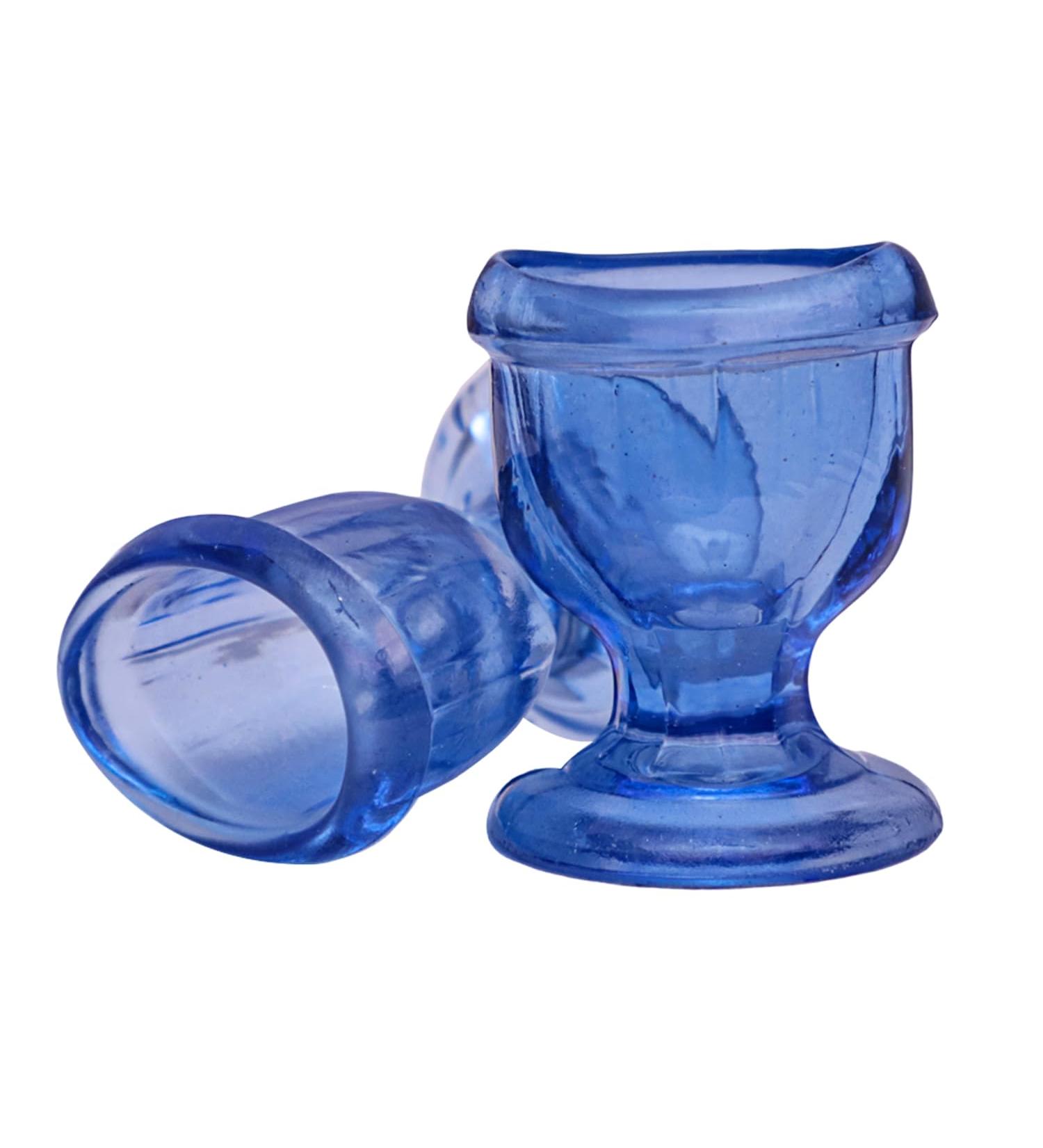 Glass Eye Wash Cup Set of 2 | Soothing Relief for Allergens & Dry Eyes | Eye Shaped Rim for Optimal Comfort | Clean & Healthy Eyes - Buy Online on GoSupps.com