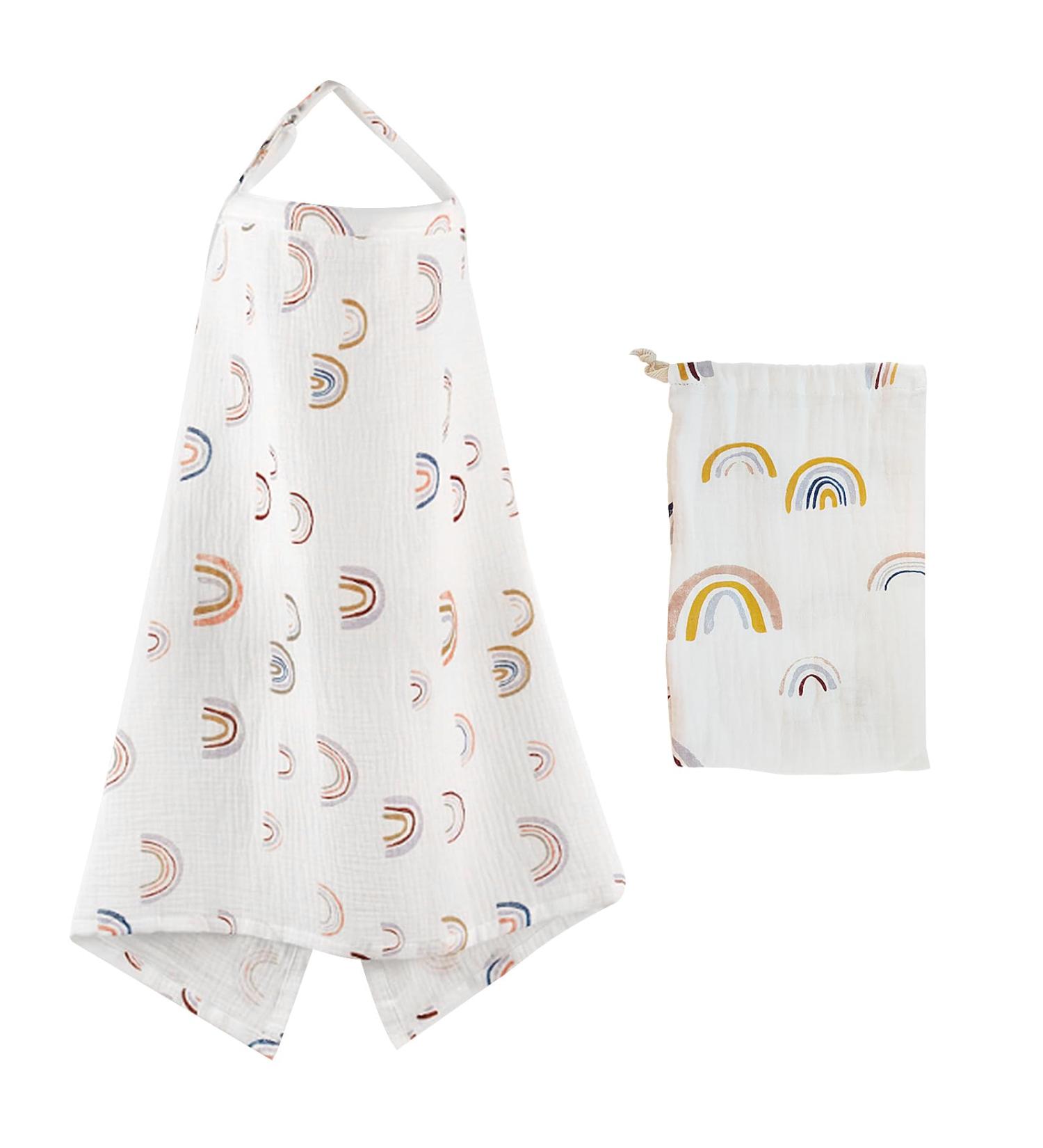 Rainbow Muslin Nursing Cover for Breastfeeding - Soft, Breathable, and Stylish Cover for Outdoor Feeding - Ideal for Mum and Baby - Buy Online on GoSupps.com