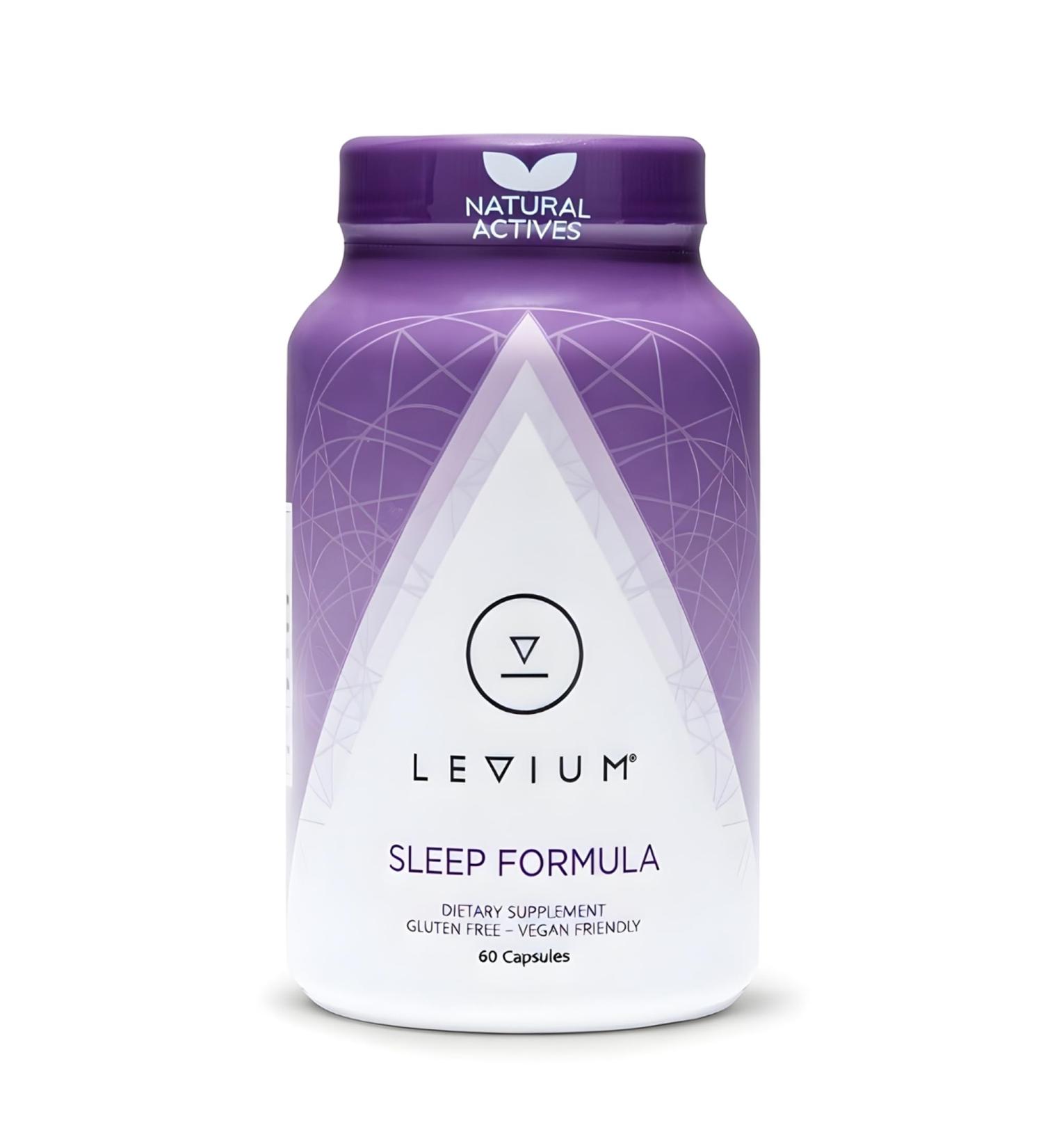 Levium Sleep Formula Supplement | Natural Relaxation Aid Capsules with Melatonin GABA L-Theanine Magnesium | 60 Count Bottle 30 Day Supply - Buy Online on GoSupps.com