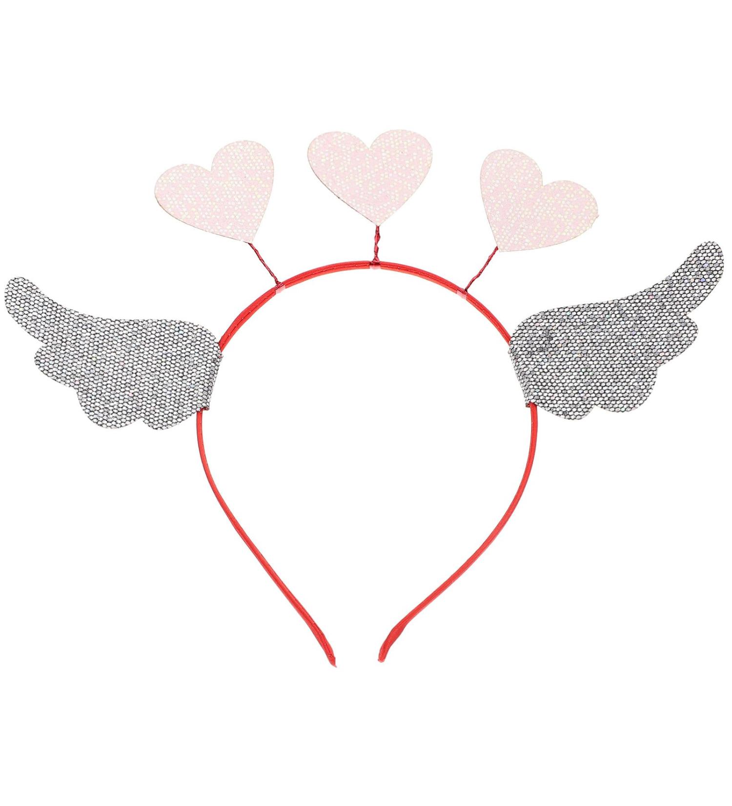 Beavorty Hair Bands Valentines Day Heart Headband Sequin Heart Head Boppers Angel Wing Hair Band Loving Heart Antenna Headband Wedding Hair Loop Hair Accessories for Holiday Pink Headband - Buy Online on GoSupps.com
