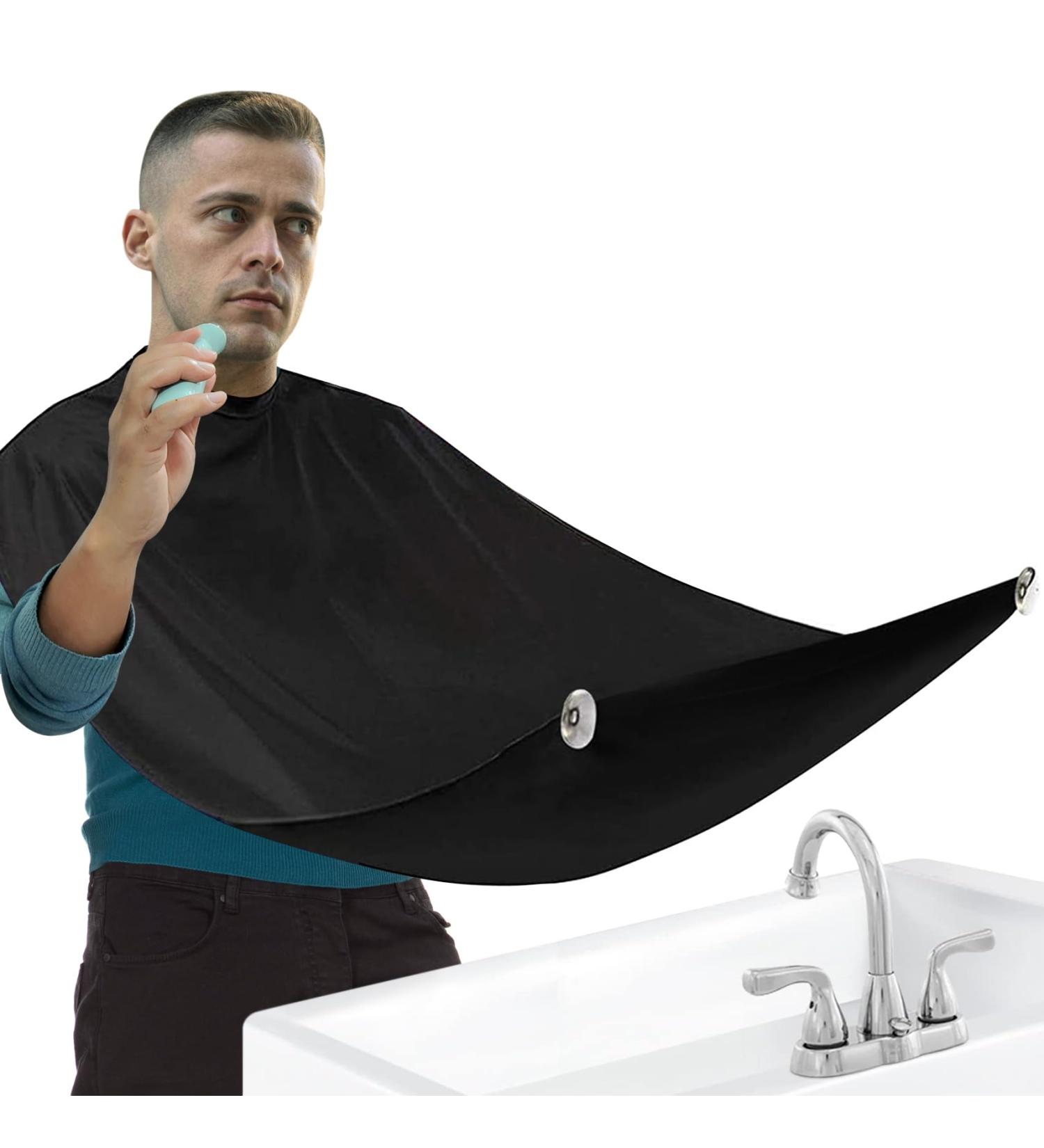 Beard Bib Apron - Ultimate Hair Catcher for Men | Perfect Grooming Gift for Boyfriend Husband Dad - Black - Buy Online on GoSupps.com