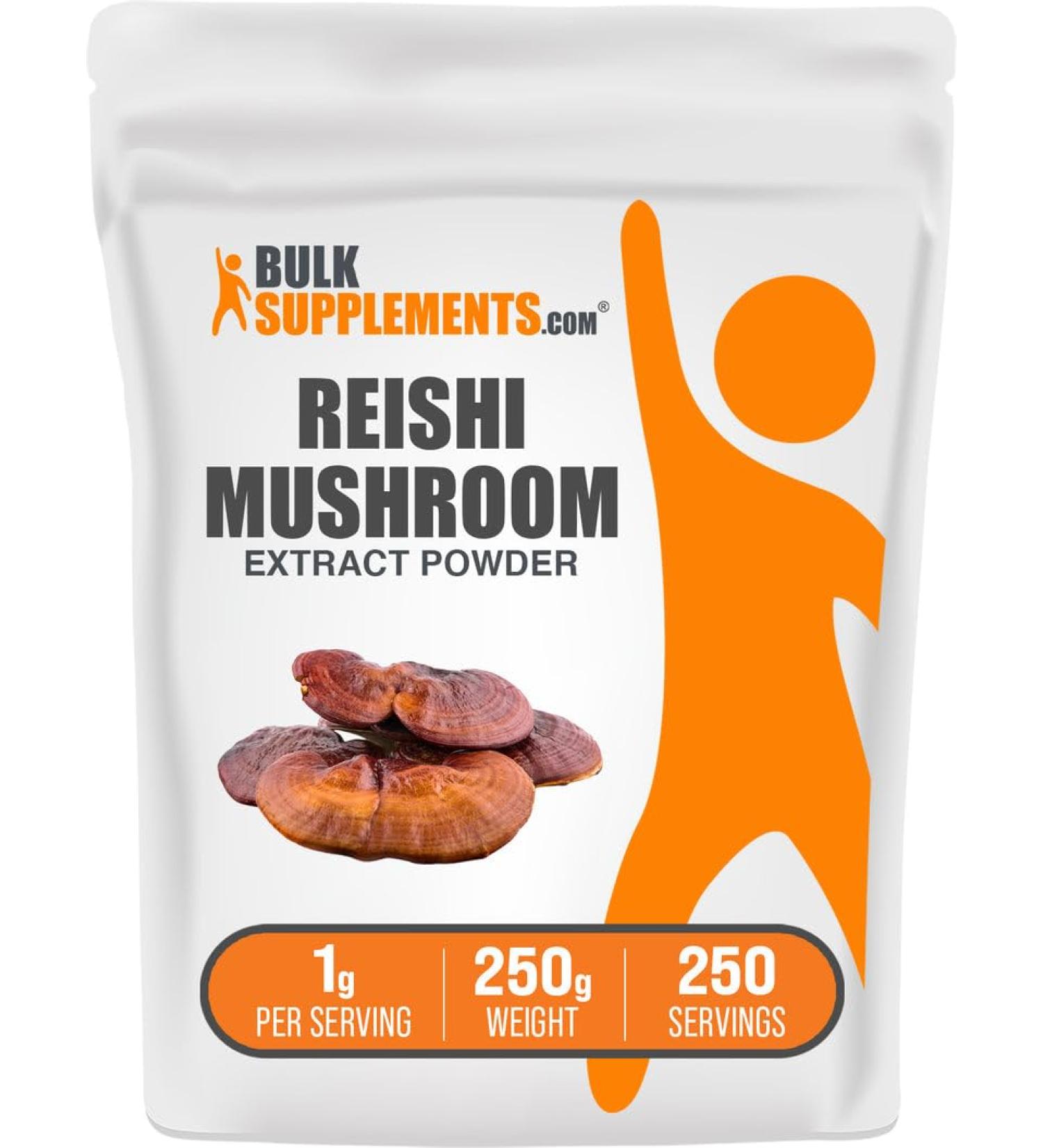 BulkSupplements.com Reishi Mushroom Extract Powder - Reishi Mushroom Powder Supplement for Overall Well-Being - Gluten Free 1g per Serving 250g (8.8 oz) (Pack of 1) 8.82 Ounce (Pack of 1) - Buy Online on GoSupps.com
