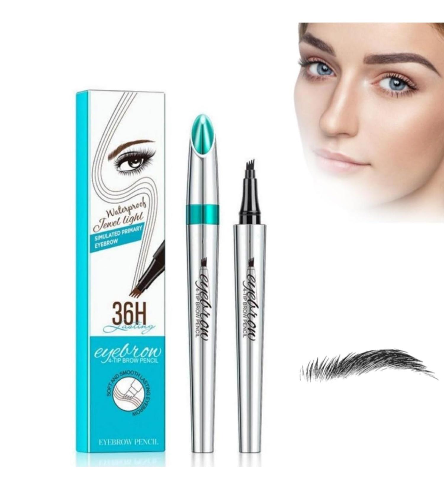 2Pcs Lacisonpen Microblading Eyebrow Lumentes Four Tipped Eyebrow Pen Giphogantic 3d Waterproof Microblading Eyebrow Pen Microblading Eyebrow Pencil Contouring Pen (Style B -Black) - Buy Online on GoSupps.com