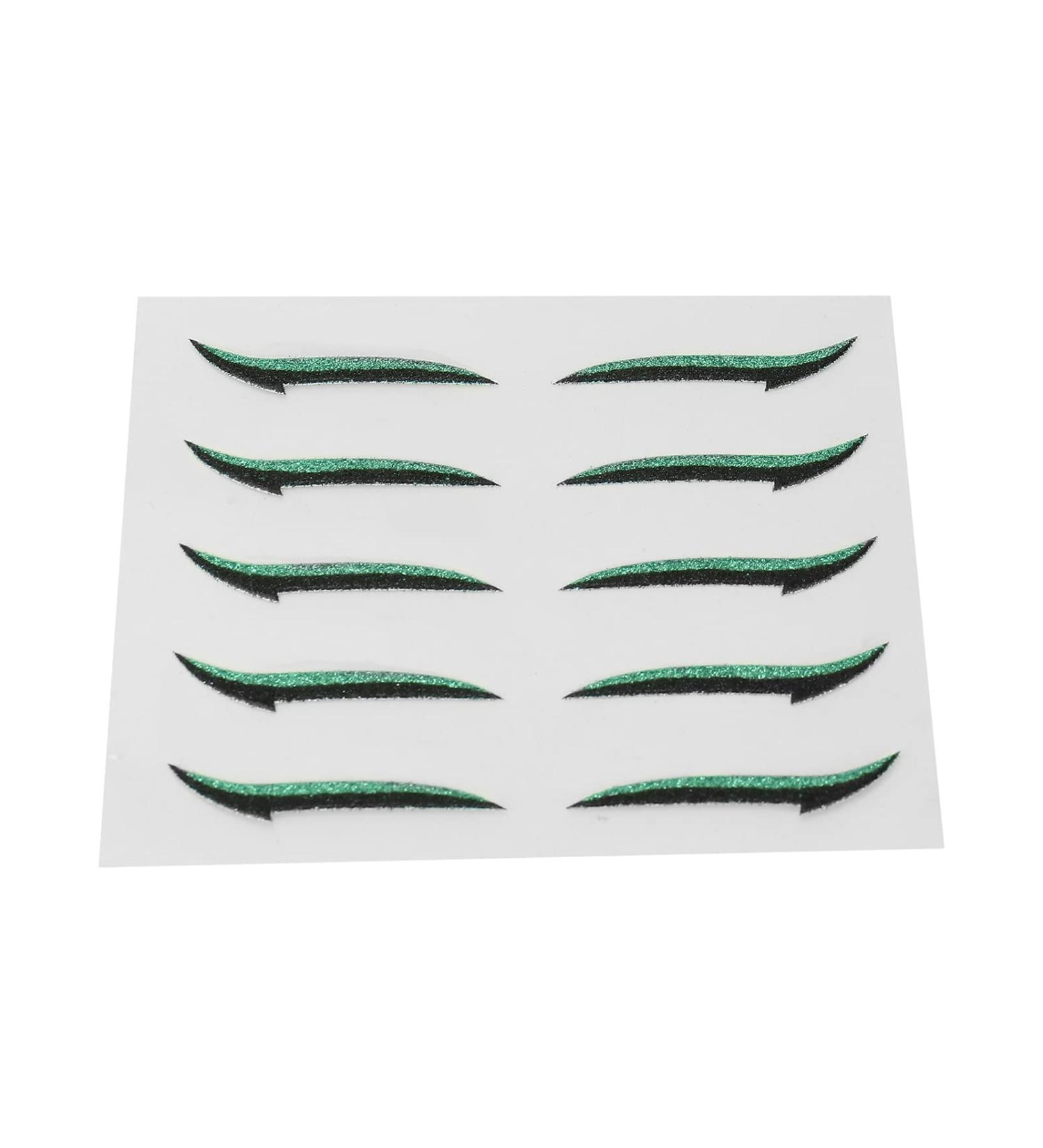Verdant Touch Reusable Colorful Eyeliner Stickers Eye Makeup Tool for Weddings Dance Parties Waterproof Green - Buy Online on GoSupps.com