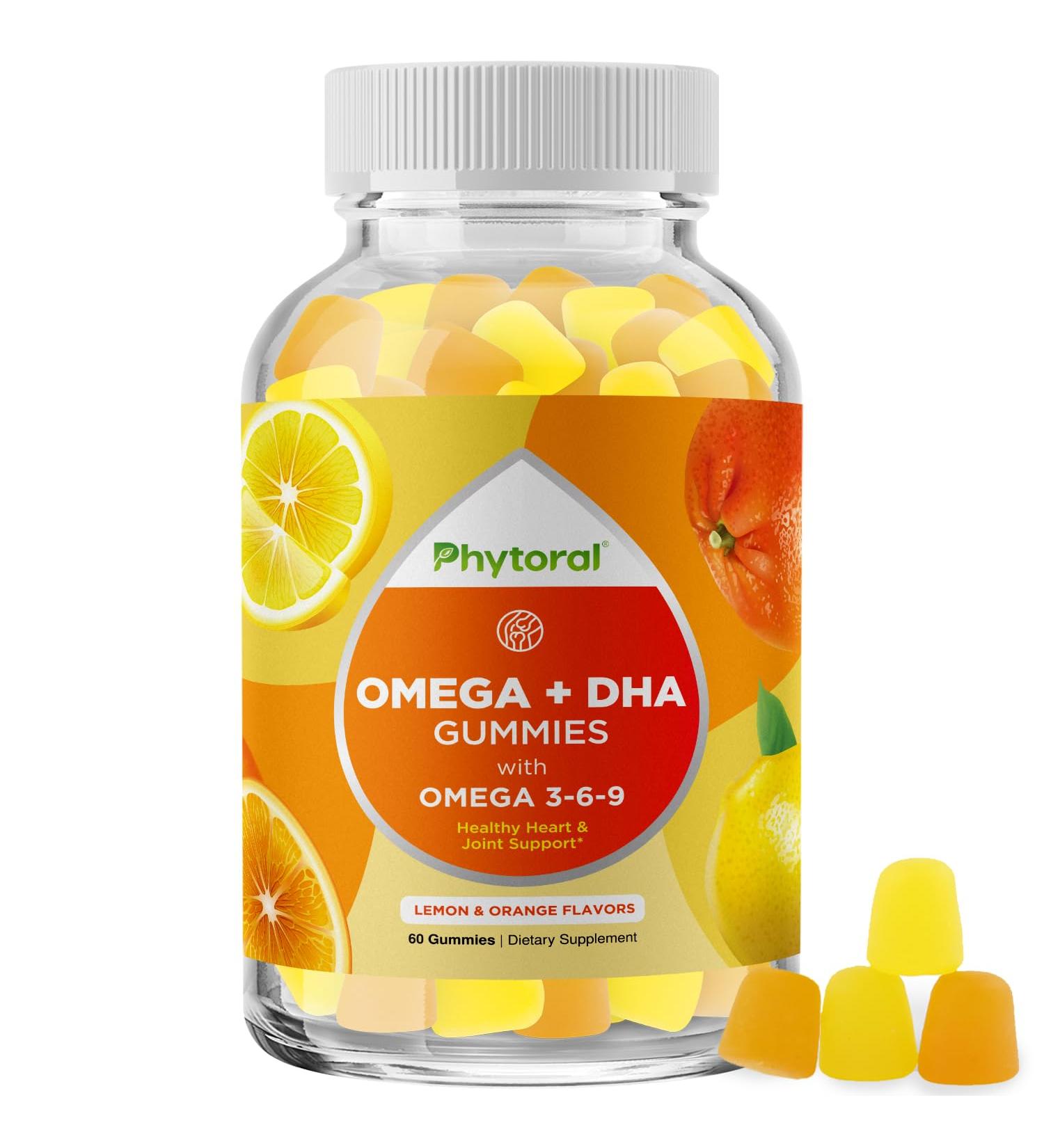 DHA Omega 3 Gummies for Adults - Delicious Chia Seed for Brain Omega 3 6 9 Supplement for Inflammation Energy & Insulin - Vegetarian Essential Fatty Acid Supplements for Immune Support - 60 Chews - Buy Online on GoSupps.com