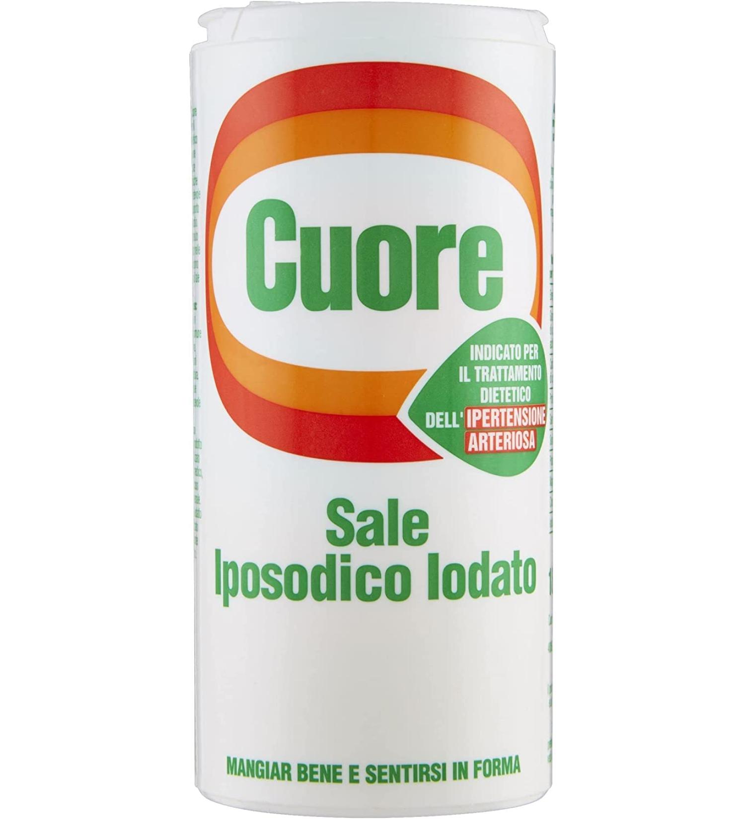 6x HEART Low Sodium Iodine Salt Italian salt iodized iodine 180g - Buy Online on GoSupps.com