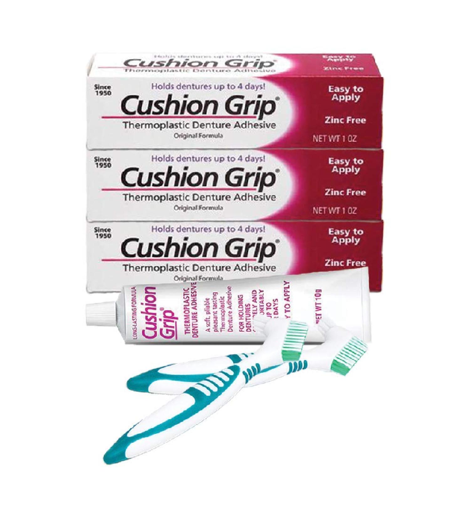 Cushion Grip Denture Adhesive - Secure Max Hold Thermoplastic Adhesive for Dentures - Buy Online on GoSupps.com