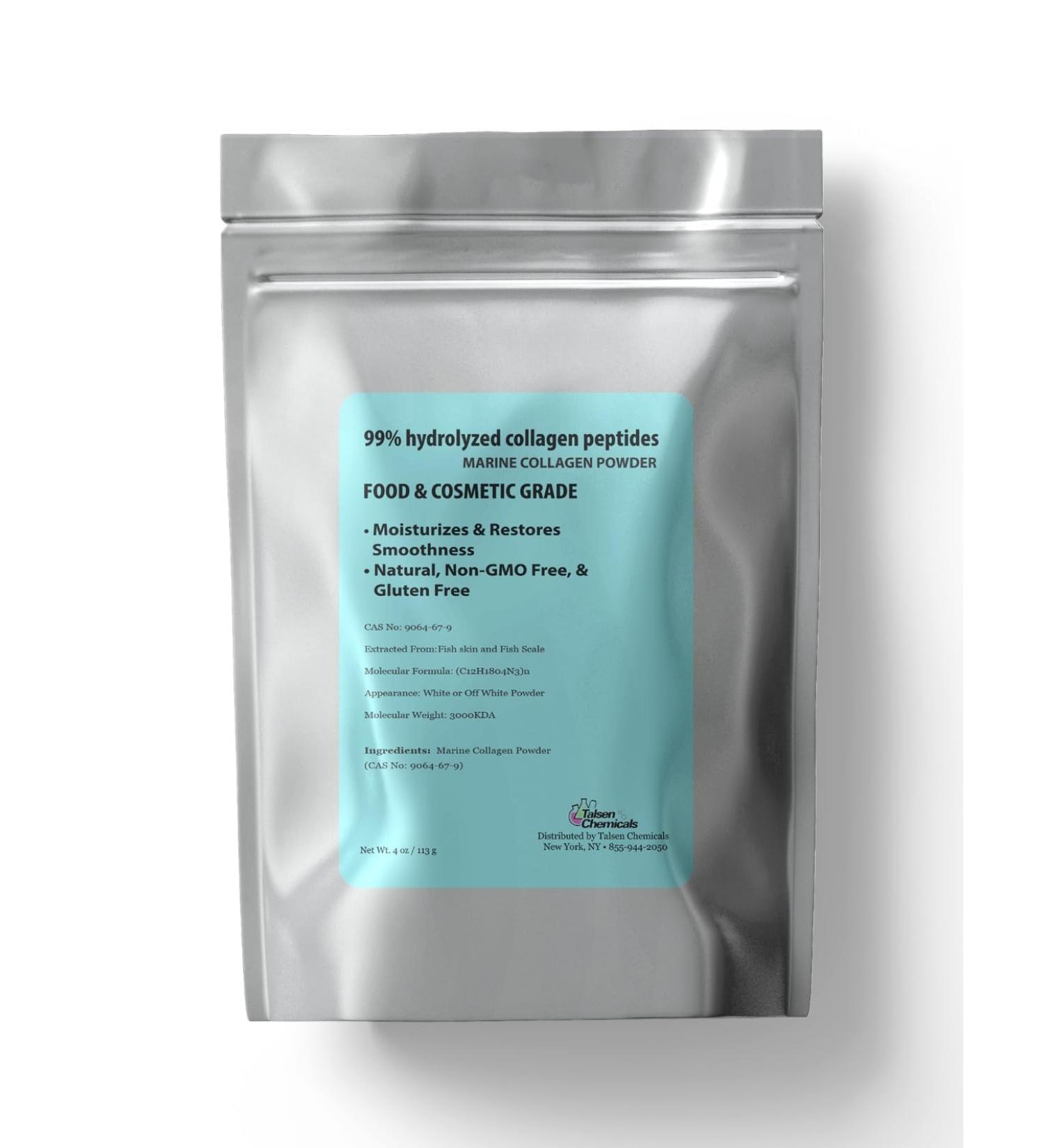 Pure Marine Collagen Powder DIY Marine Collagen Peptides Powder for Hair Skin Elasticity and Hydration Cosmetic Grade (4 Ounce / 113 Gram) 4 Ounce (Pack of 1) - Buy Online on GoSupps.com