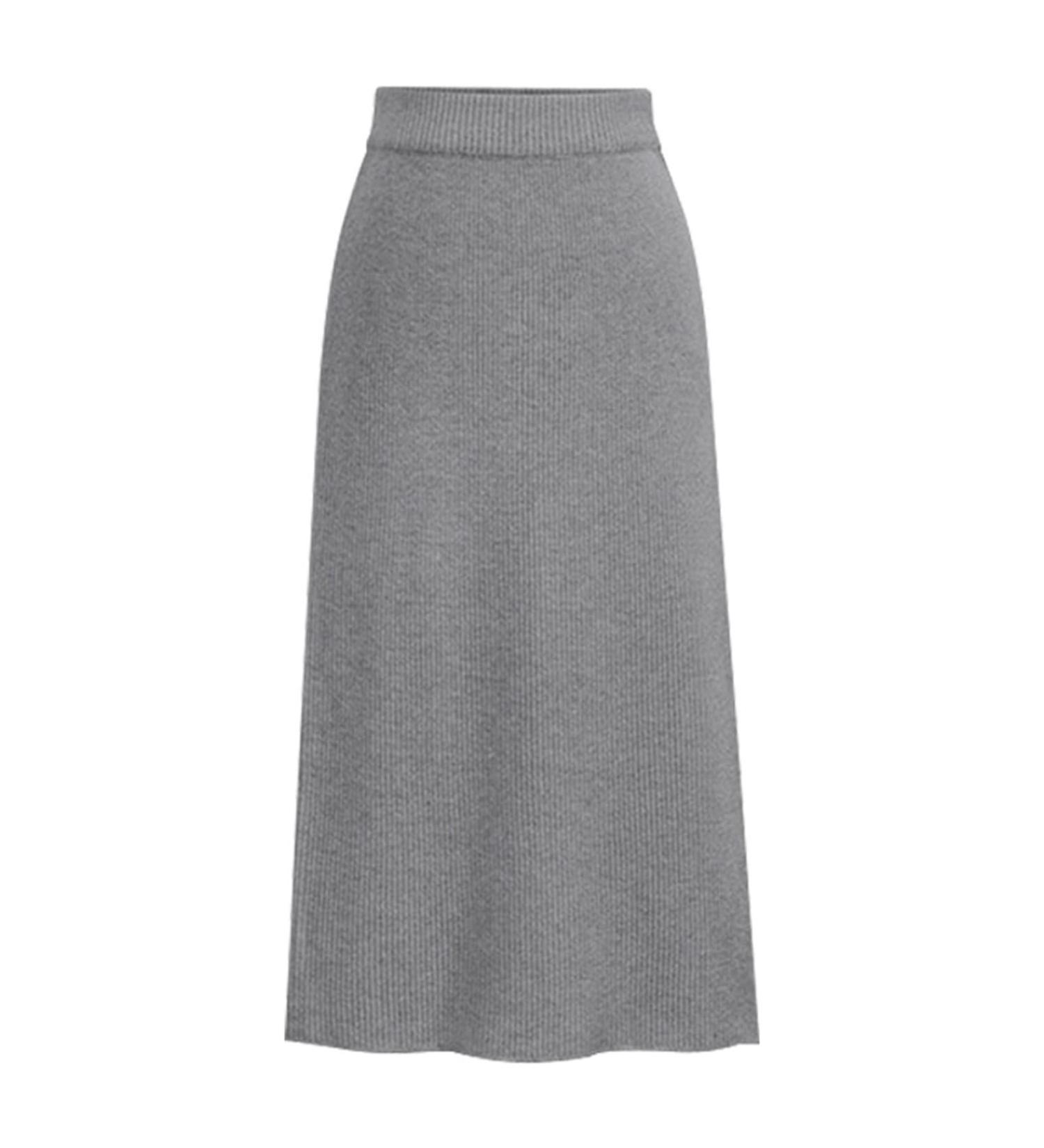 Sanahy Women's Ribbed Knit Midi Skirt - Stretchy High Waist Pencil Skirt in Gray XXL - Buy Online on GoSupps.com