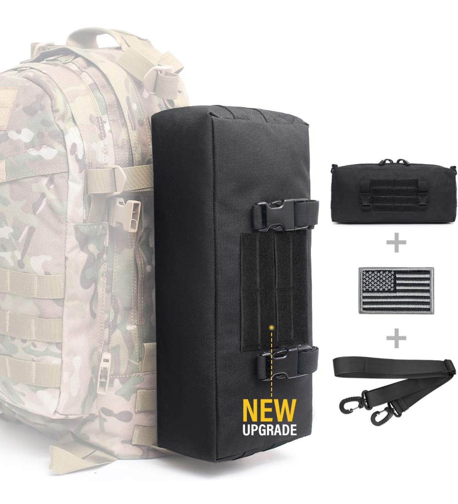 WYNEX Tactical Increment Molle Pouch  Vertical EDC Utility Pouches Sling Bag Military Multi-Purpose Large Capacity with Shoulder Strap Modular Design Black (upgraded) - Buy Online on GoSupps.com