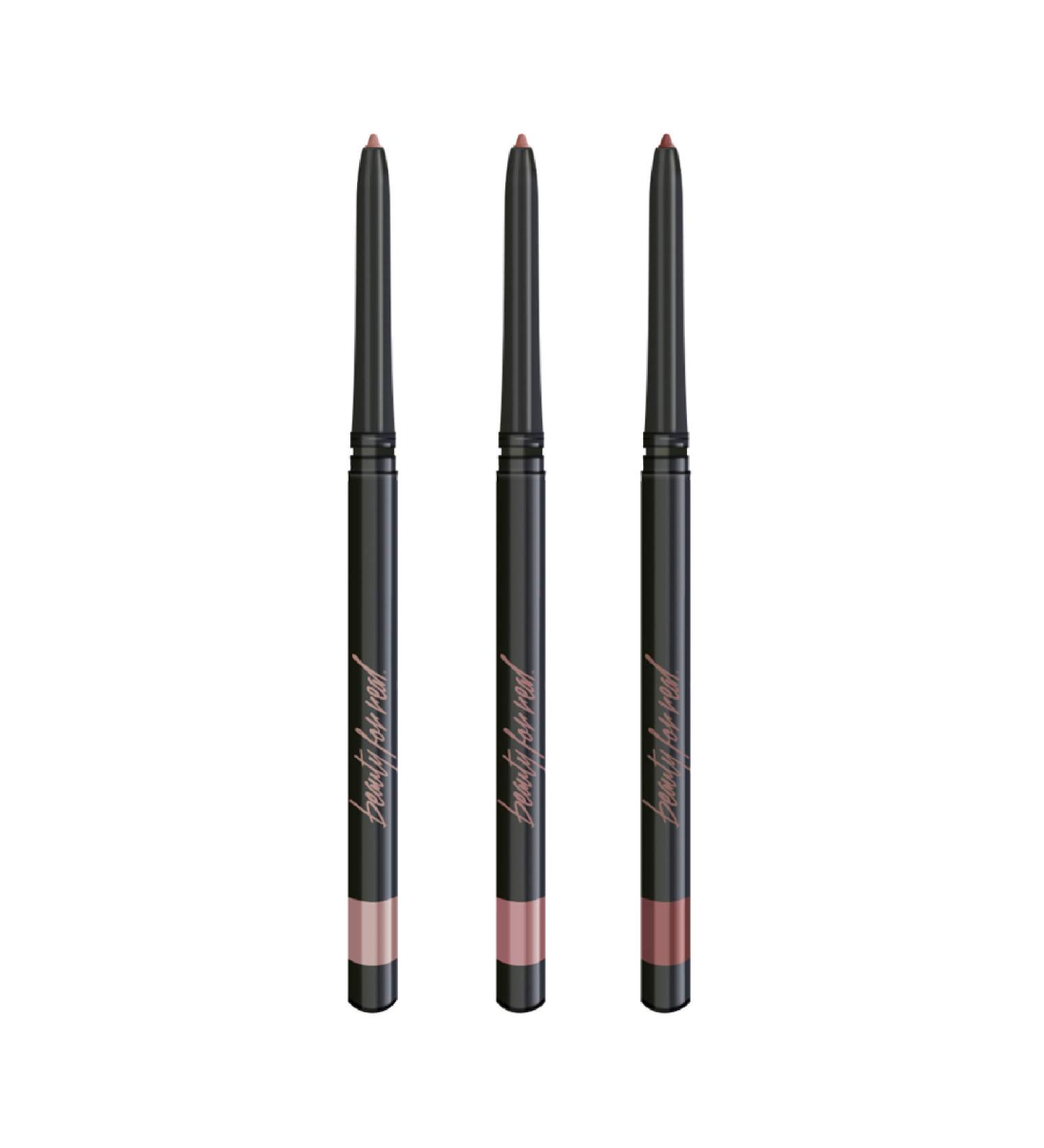Beauty For Real D-Fine Lip Liner Pencil Set - Neutral Light, Neutral, & Neutral Deep - Creamy Texture - Easy Application - Set of 3 - Gift Set - Buy Online on GoSupps.com