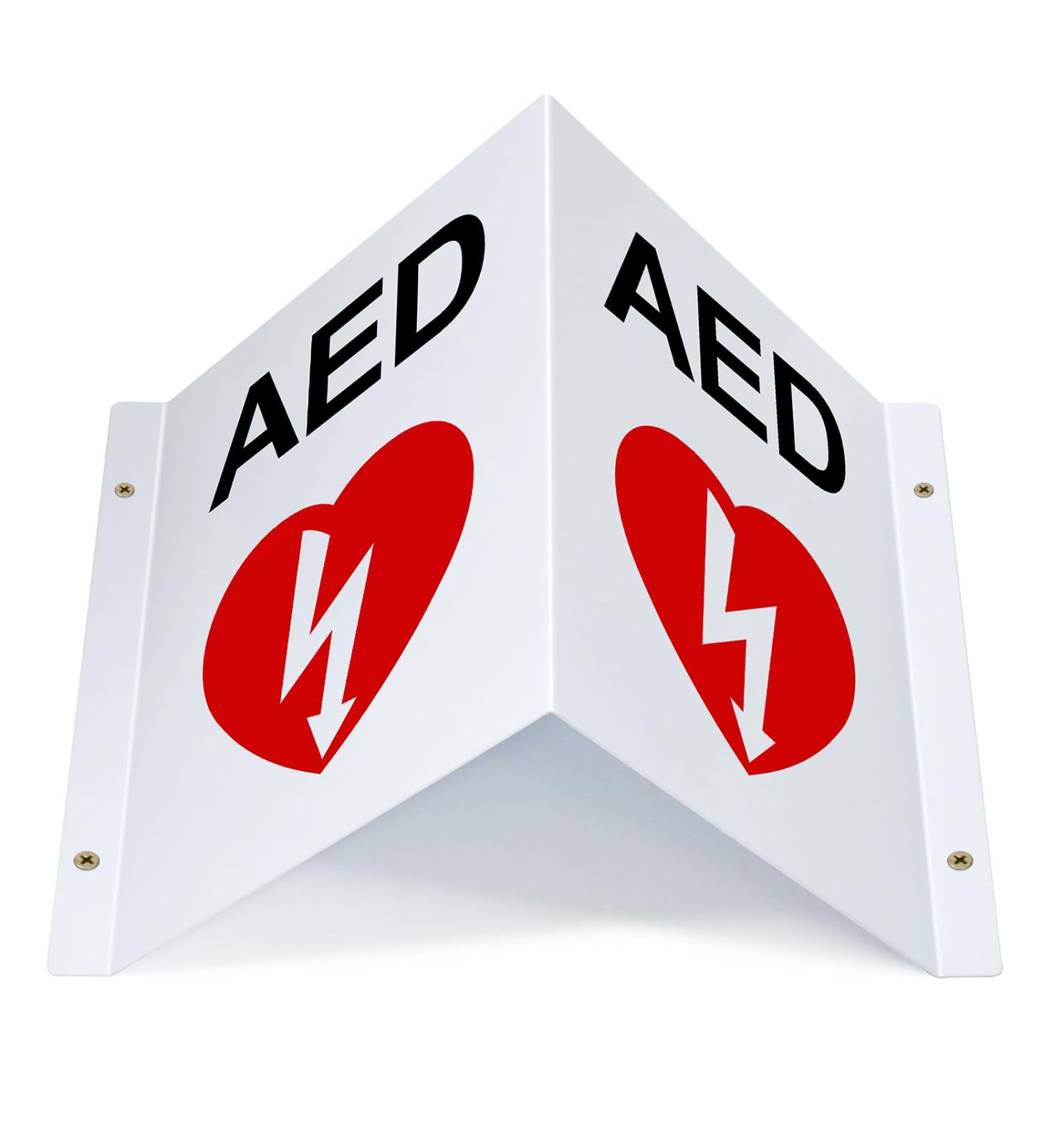 AED Projecting Sign Graphic 6x9 Inch Indoor/Outdoor Wall Sign | Pack of 2 | International Shipping Available - Buy Online on GoSupps.com