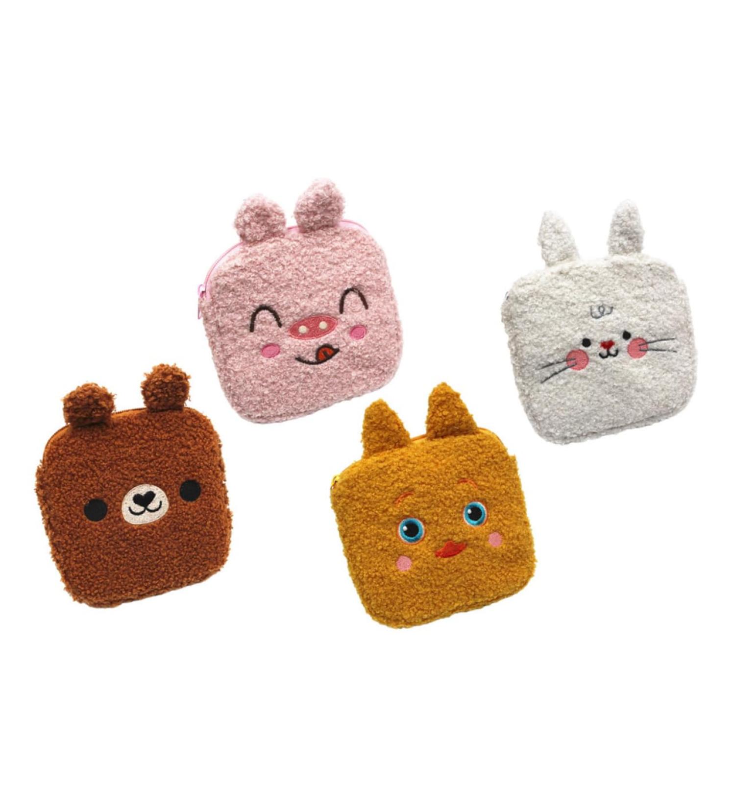 Lurrose 4-Piece Women's Storage Bag Set | Fluffy Coin & Menstrual Pad Organizers | Stylish Wallets for Girls - International Shipping Available - Buy Online on GoSupps.com