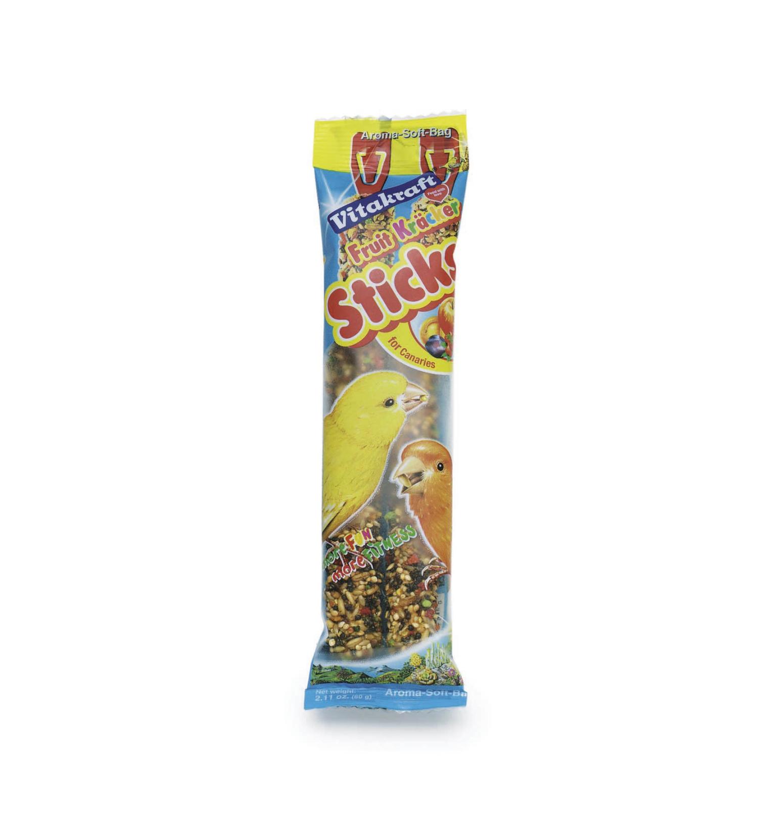 Vitakraft Canary Two Fruit Sticks (Pack of 7 Total 14 Sticks)