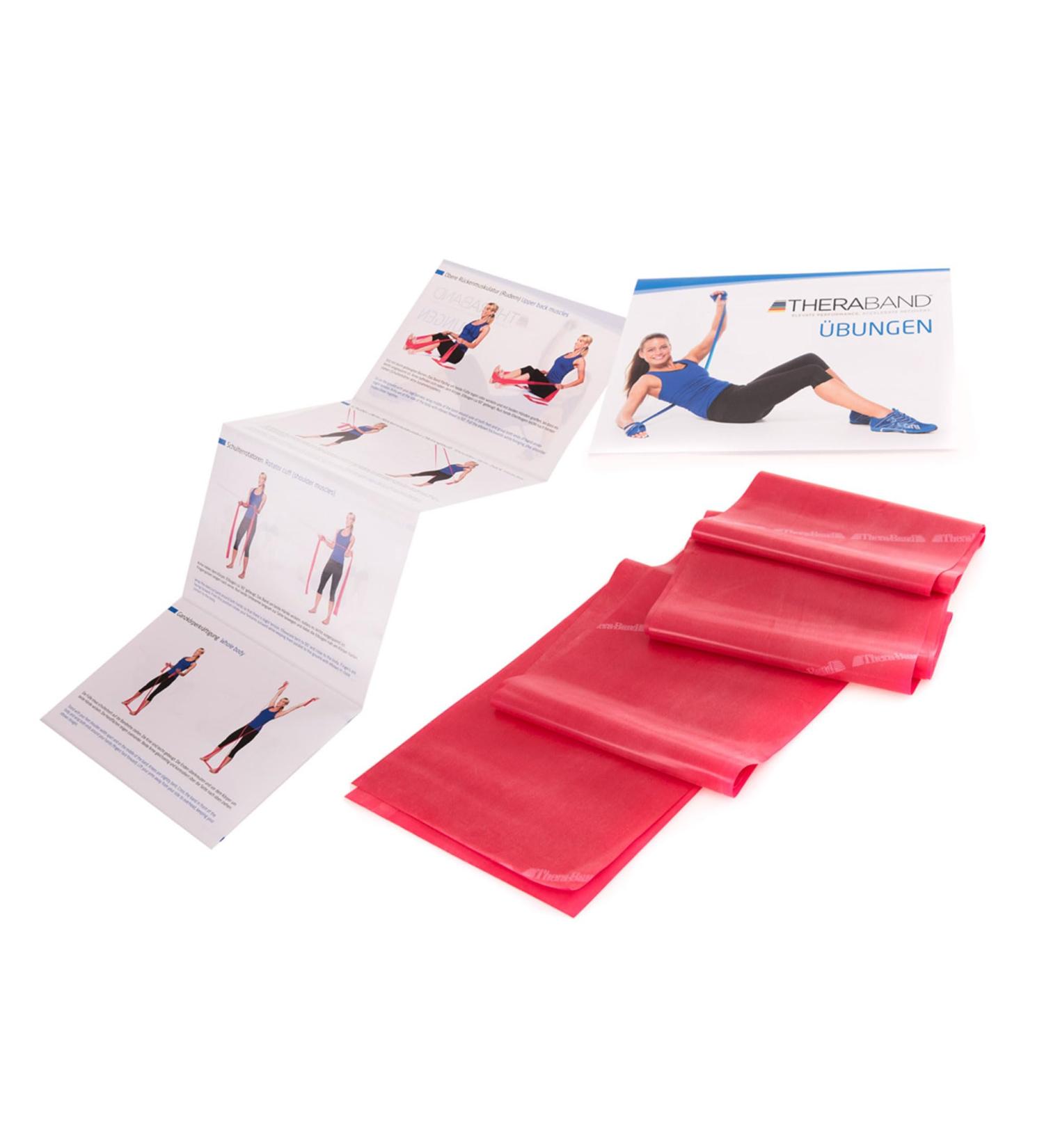 Theraband Original fitness band - 2.5m resistance band for full body training strength & flexibility - ideal for physiotherapy fitness & sport red