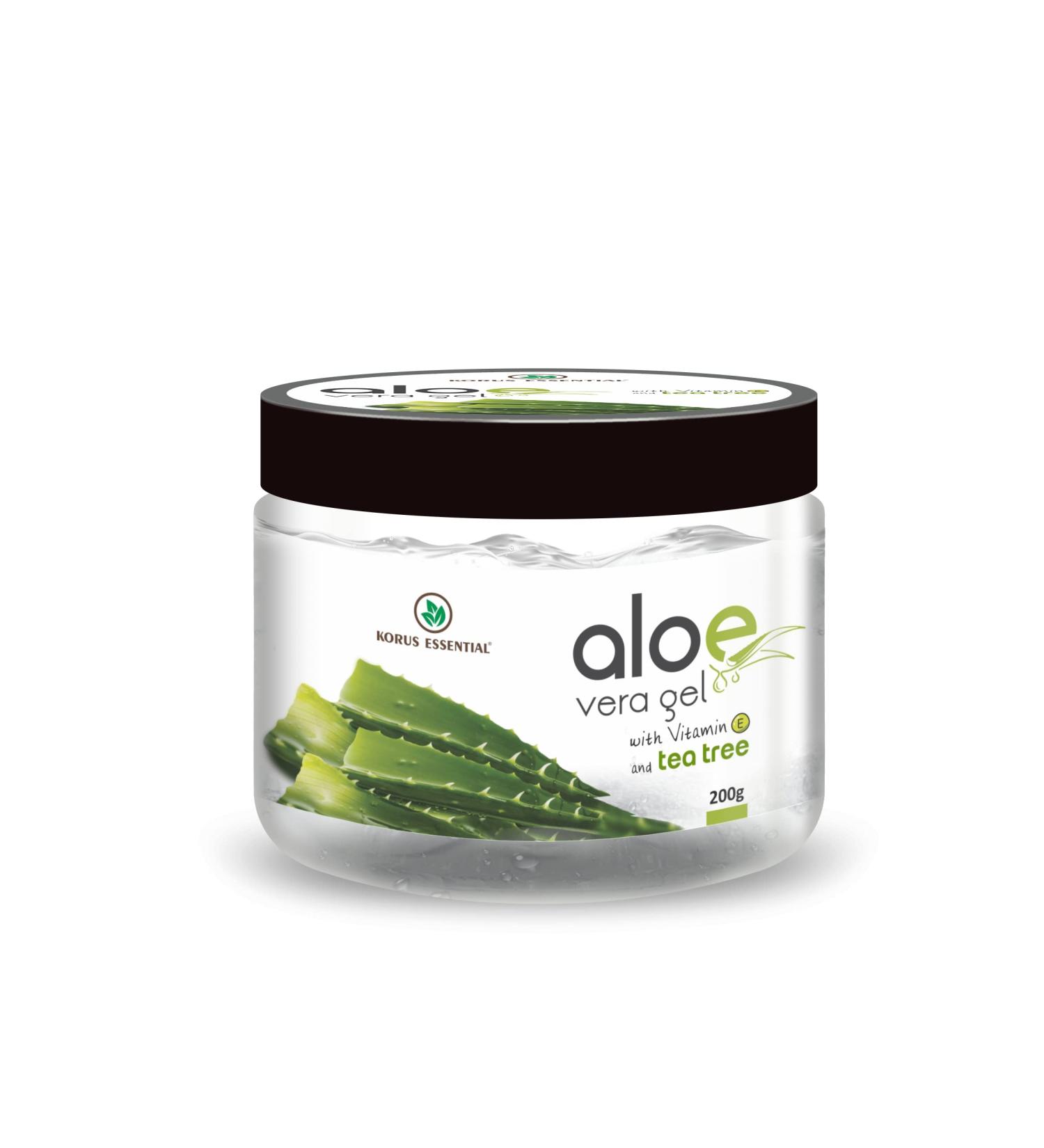 Pure Aloe Vera Gel with Vitamin E & Tea Tree 200g for Skin & Hair Care | International Shipping - Buy Online on GoSupps.com