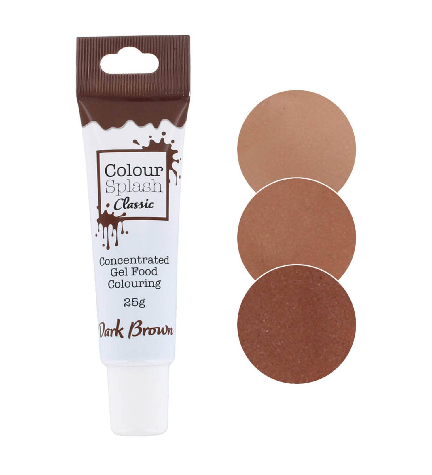 Colour Splash Dark Brown Food Colouring Gel - Highly Concentrated Squeezy Tube (25g) - Transform Cakes Into Eye-Catching Creations - Easy to Use Edible Ingredients - Buy Online on GoSupps.com