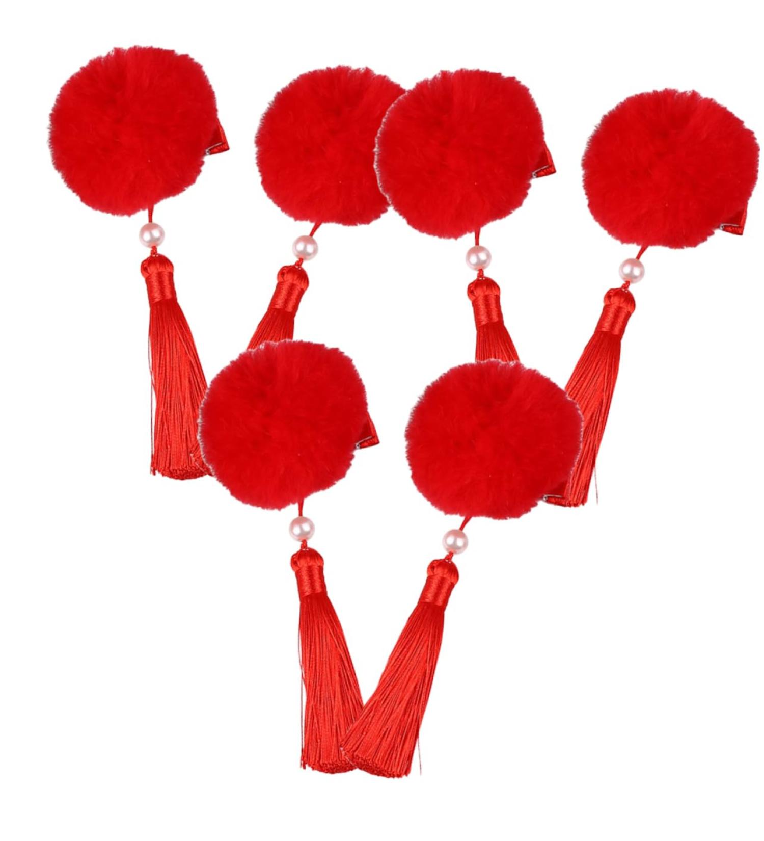 minkissy 3 Pairs Tassel Hair Ball Hair Clip Year of Rabbit Hair Clips Spring Festival Headpiece Tassel Hair Clip Infant Hair Clips Chinese Style Barrettes Baby Metal Artificial Hairpin - Buy Online on GoSupps.com
