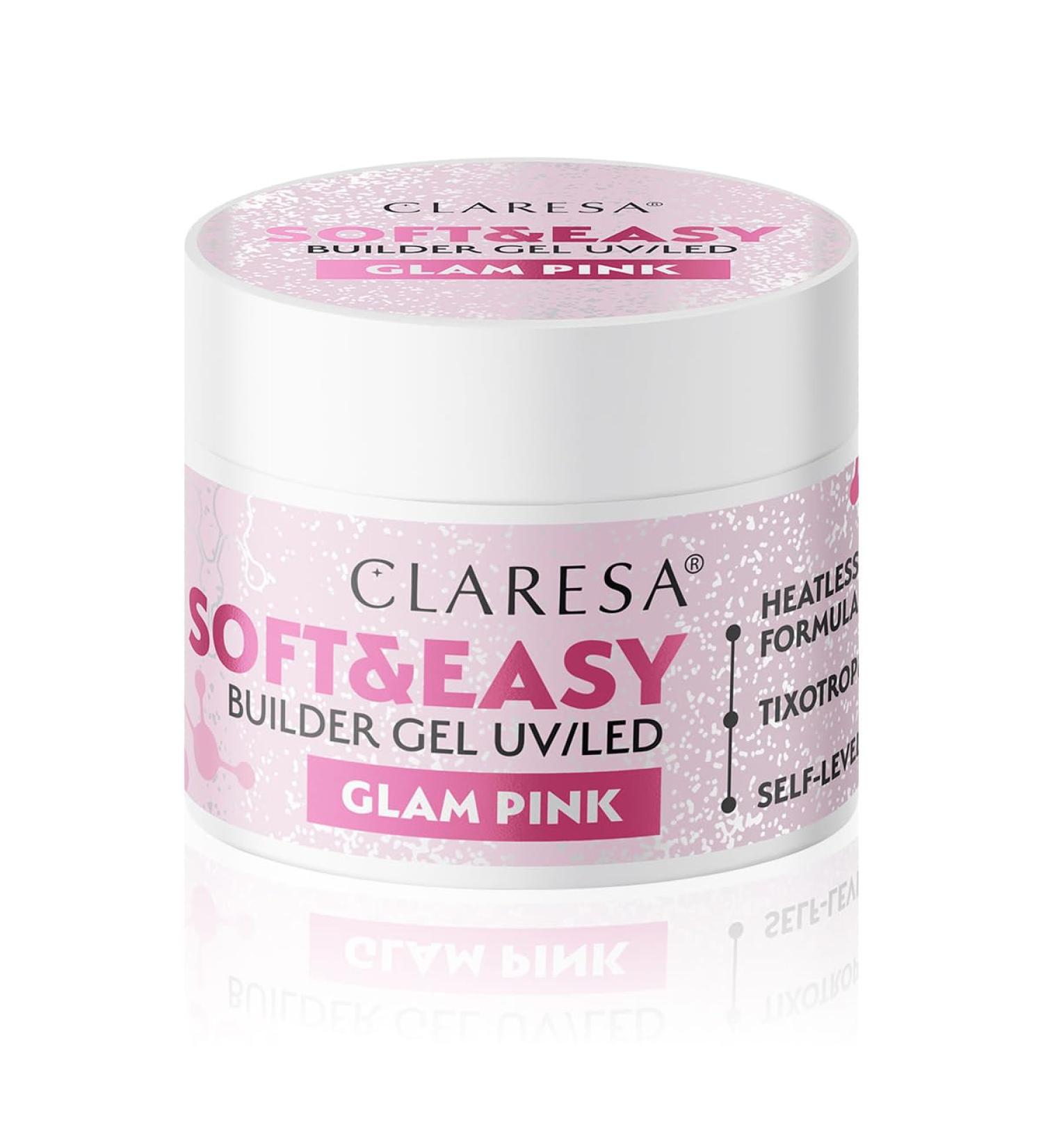  CLARESA Claresa Medium-High Density Builder Gel Tissue-Based Self-Leveling Easily Stapled Adheres Perfectly to the Nail Easy to File Soft and Easy Builder Gel GLAM PINK 90g - Buy Online on GoSupps.com