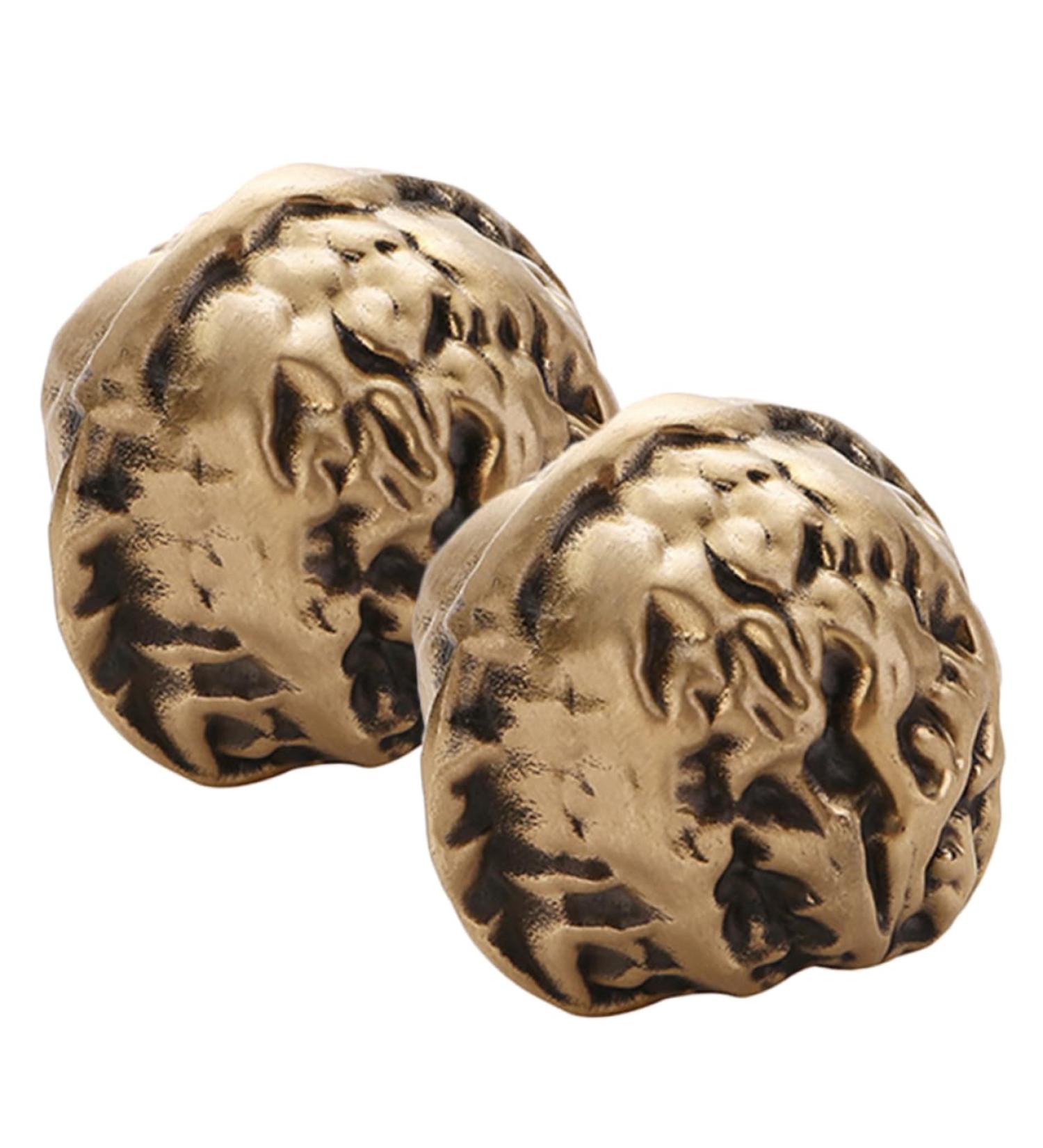 Beaupretty Chinese Medicine Brass Balls | Hand Exercise & Decorative Walnut Design | Power Balance Enhancement - Buy Online on GoSupps.com