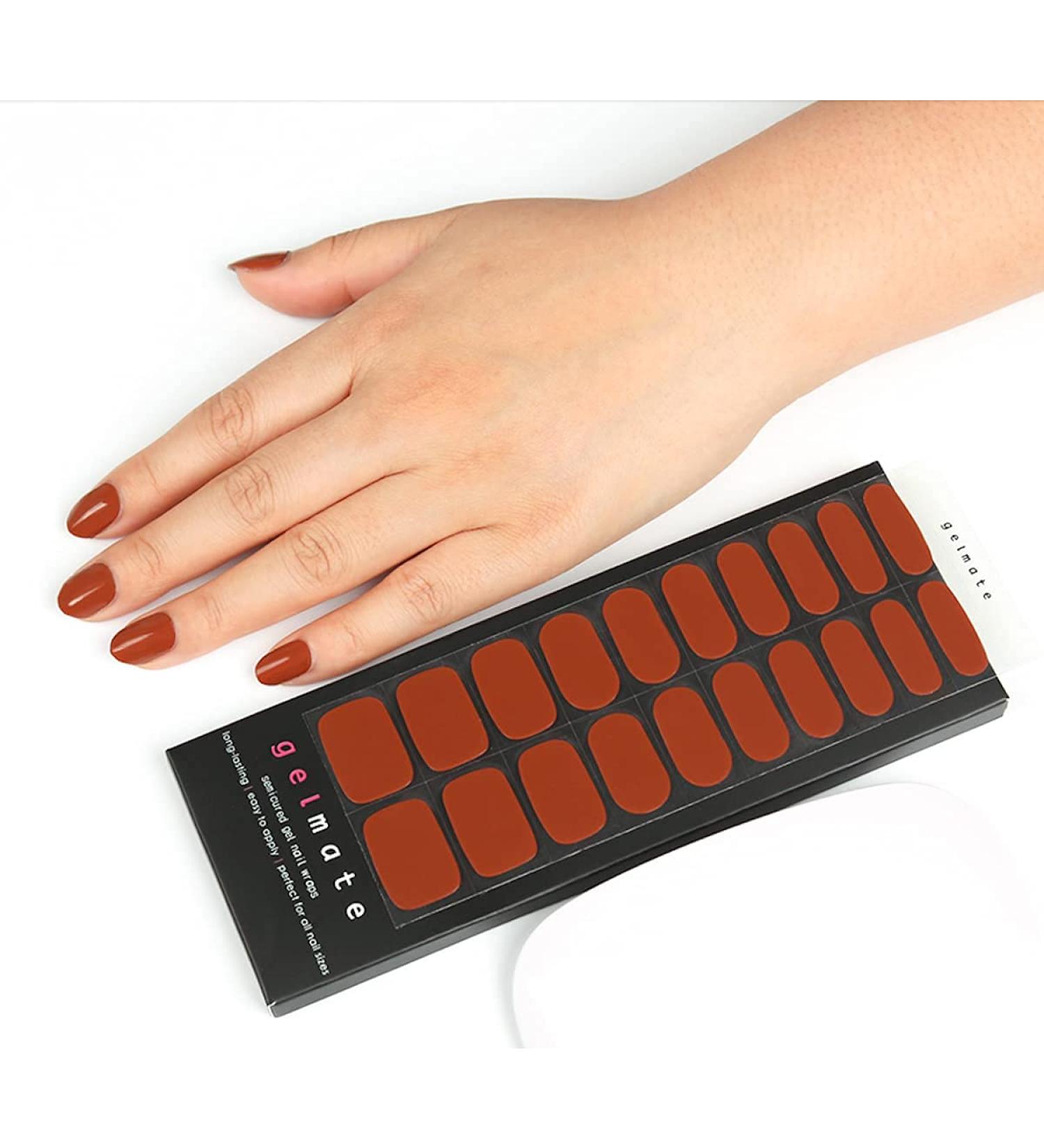 GelMate Semicured Gel Nail Wraps - Terracotta | 20 Strips Real Gel Nail Polish Stickers | UVLED Lamp Required - Buy Online on GoSupps.com