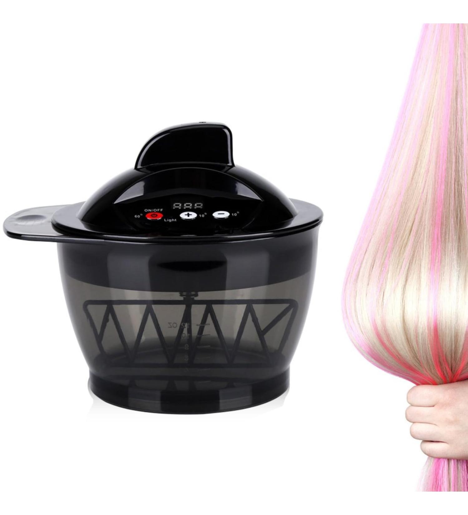 Hair Color Mixing Bowl 320ML Electric Hair Cream Mixer with Self-timing Performance Automatic Dye Coloring Cream Mixer Barber for Salon Home Use DIY Tools