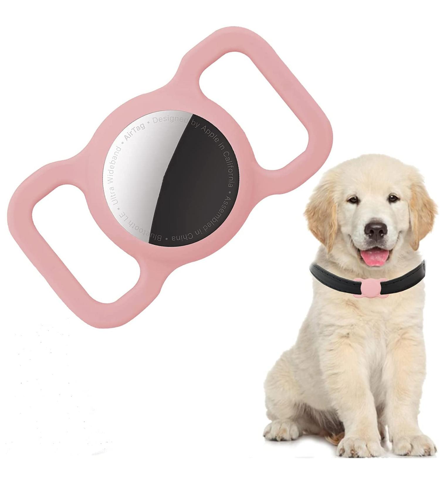 Buy PKQtop Airtag Protective Cover for Dog Collar - Silicone Anti-Lost Case in Pink | Worldwide Shipping - Buy Online on GoSupps.com