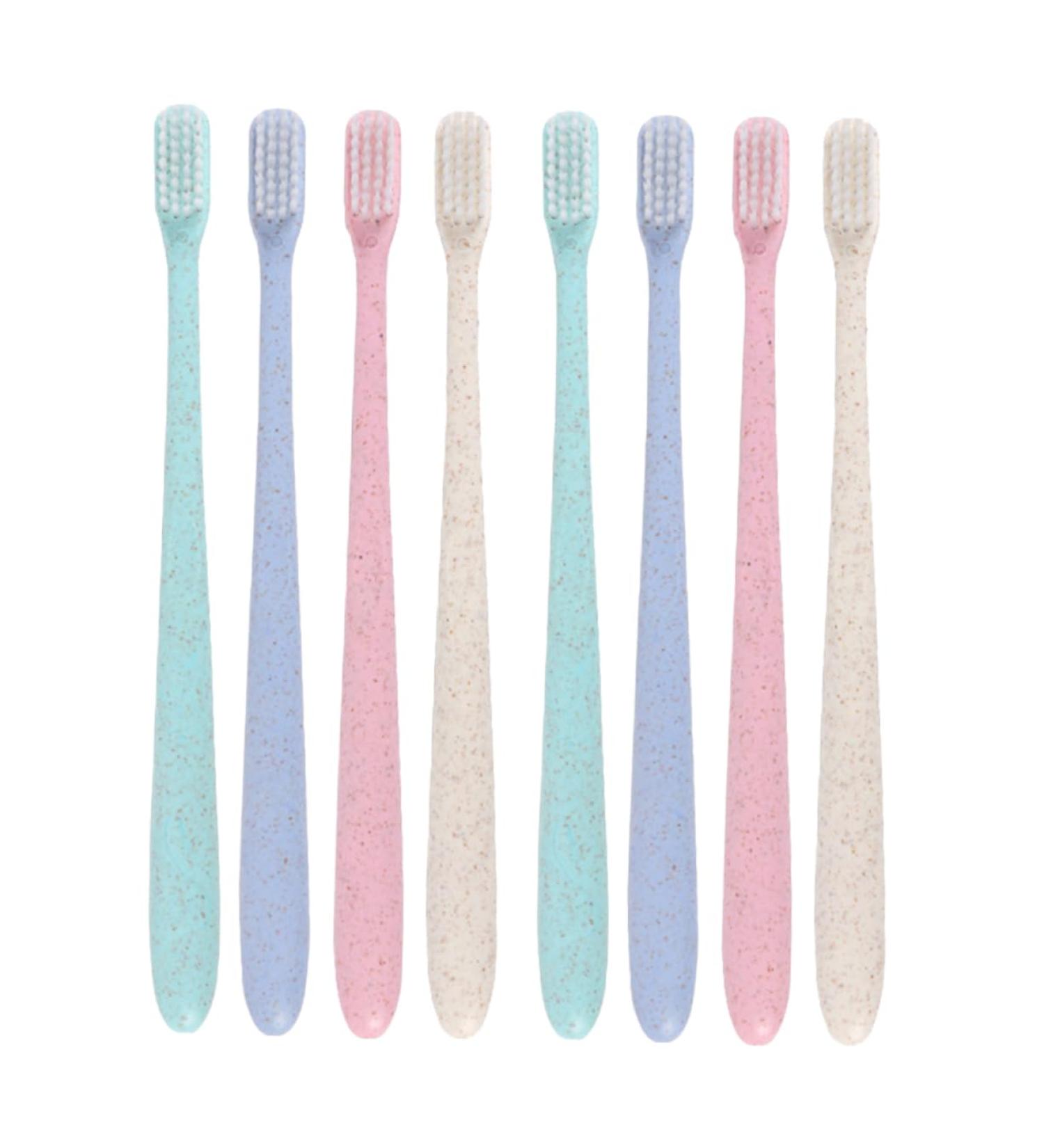 Minkissy Travel Toothbrush Set - 8 Pieces with Caps | Portable & Compact Toothbrushes for International Shipping - Buy Online on GoSupps.com