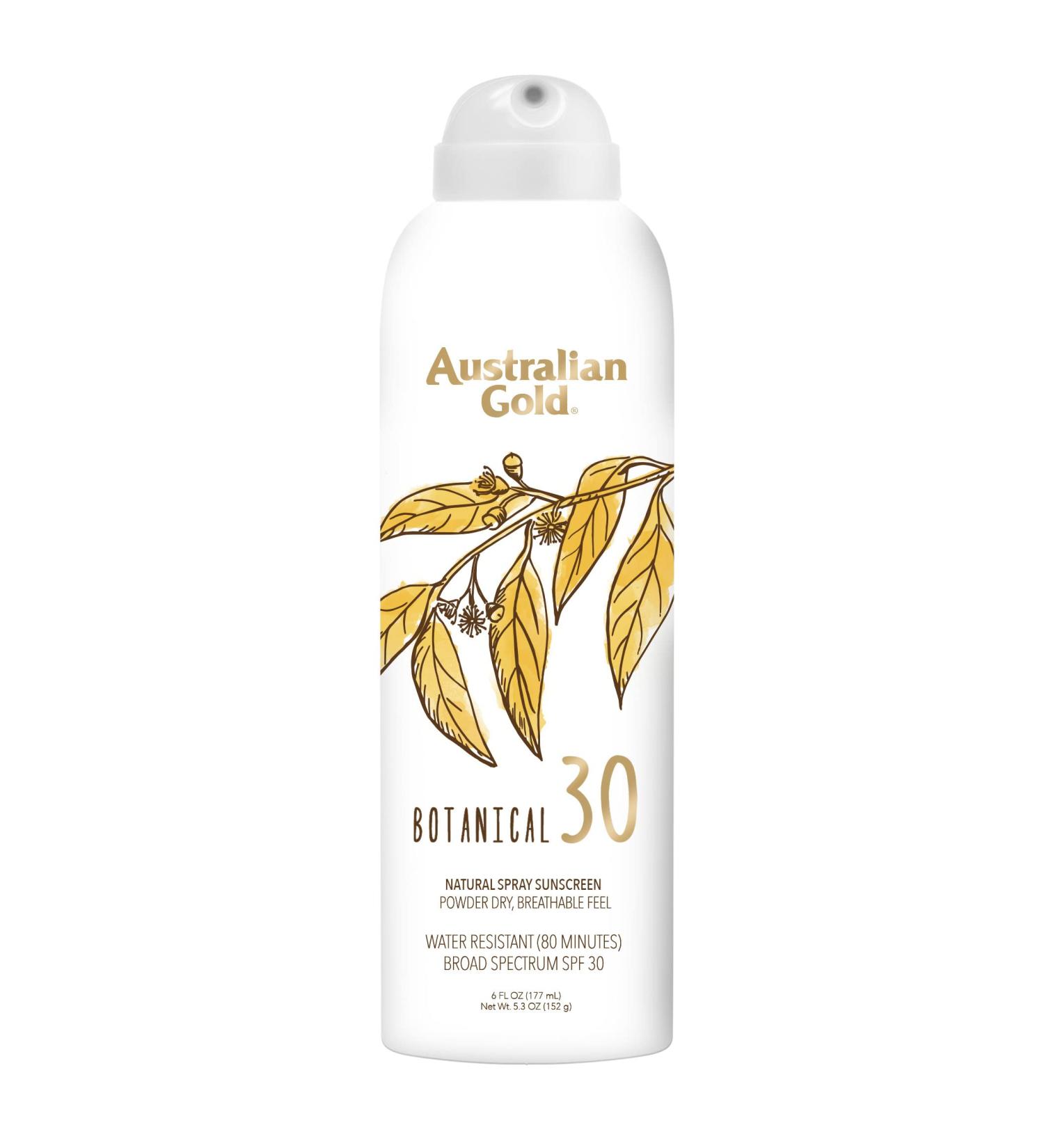 Australian Gold Botanical SPF 30 Natural Sunscreen Spray - Broad Spectrum Sunblock with Native-Australian Ingredients - Citrus Oasis Fragrance - 6 Fl Oz - Buy Online on GoSupps.com