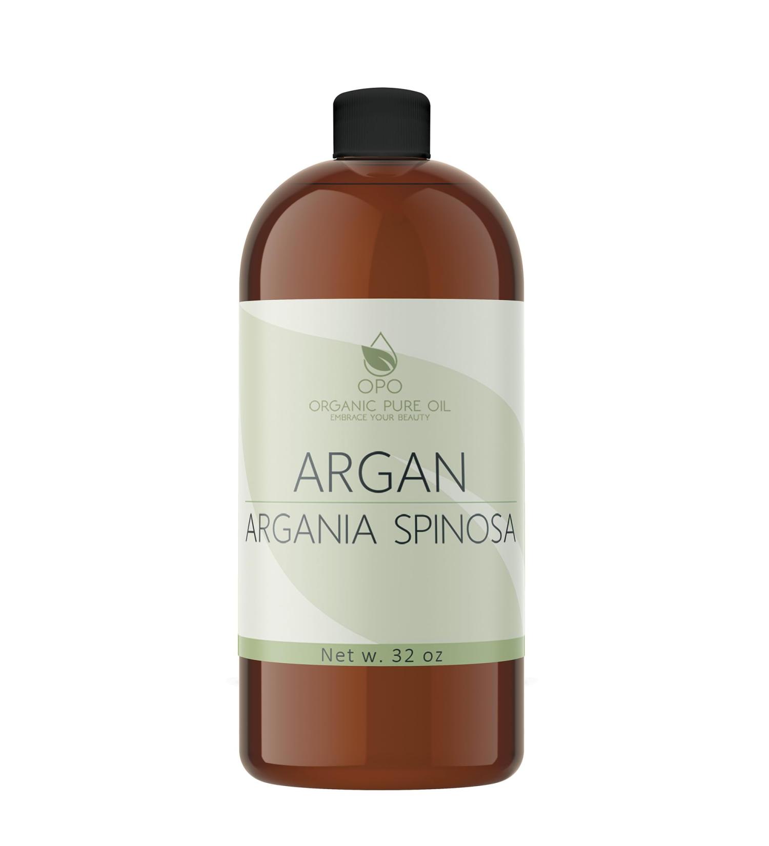 OPO Deodorized Argan Oil - 32 oz - Pure Morocco Partially Filtered Unscented Non GMO Vegan Bulk Carrier Oil Skin Hair Face Body Hydrating Nourishing Soothing DIY Soap Cream Packaging May Vary - Buy Online on GoSupps.com