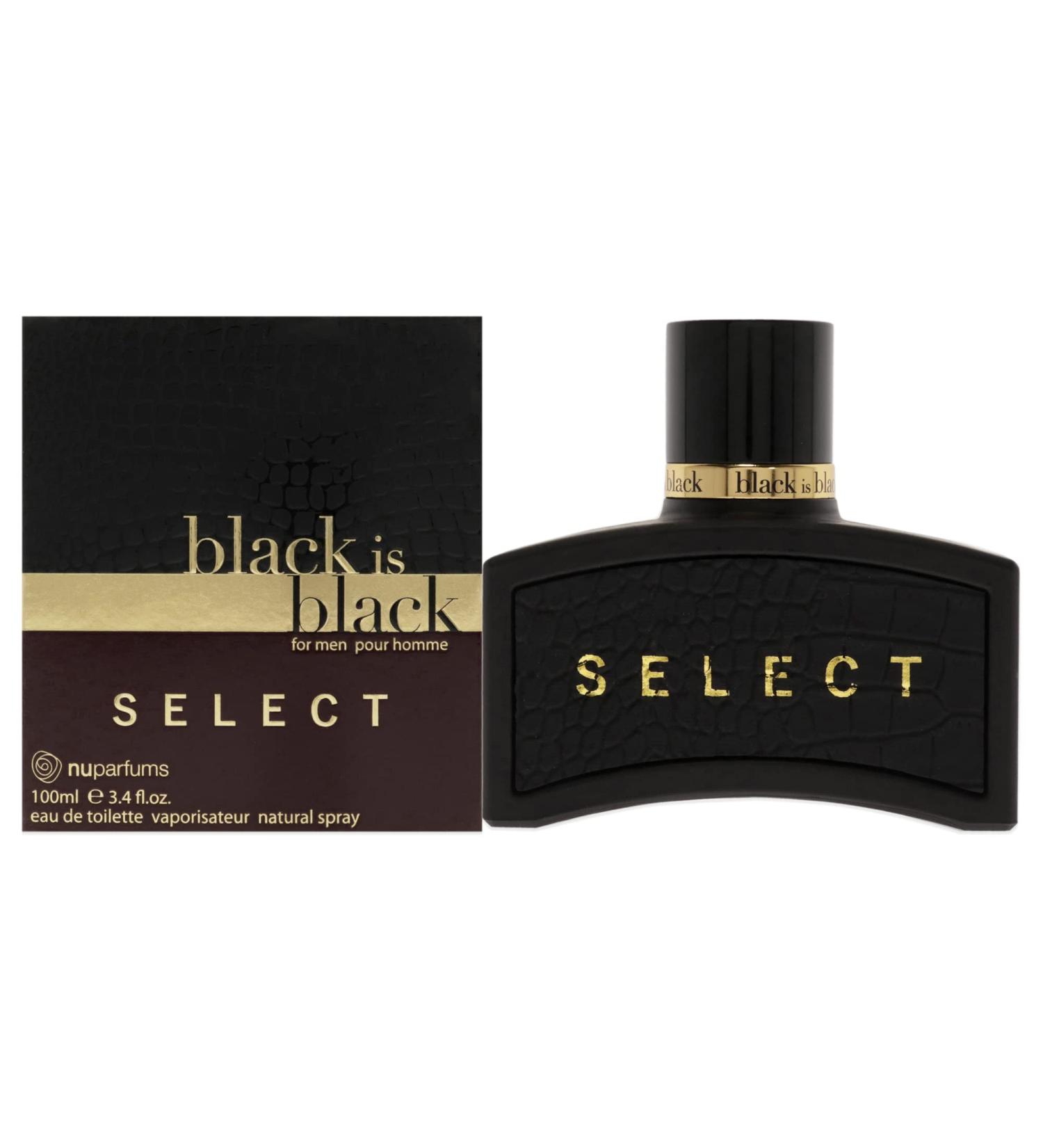 NuParfums Black is Black Select Pour Homme Eau De Toilette Spray 3.4 Ounce - Buy Online on GoSupps.com