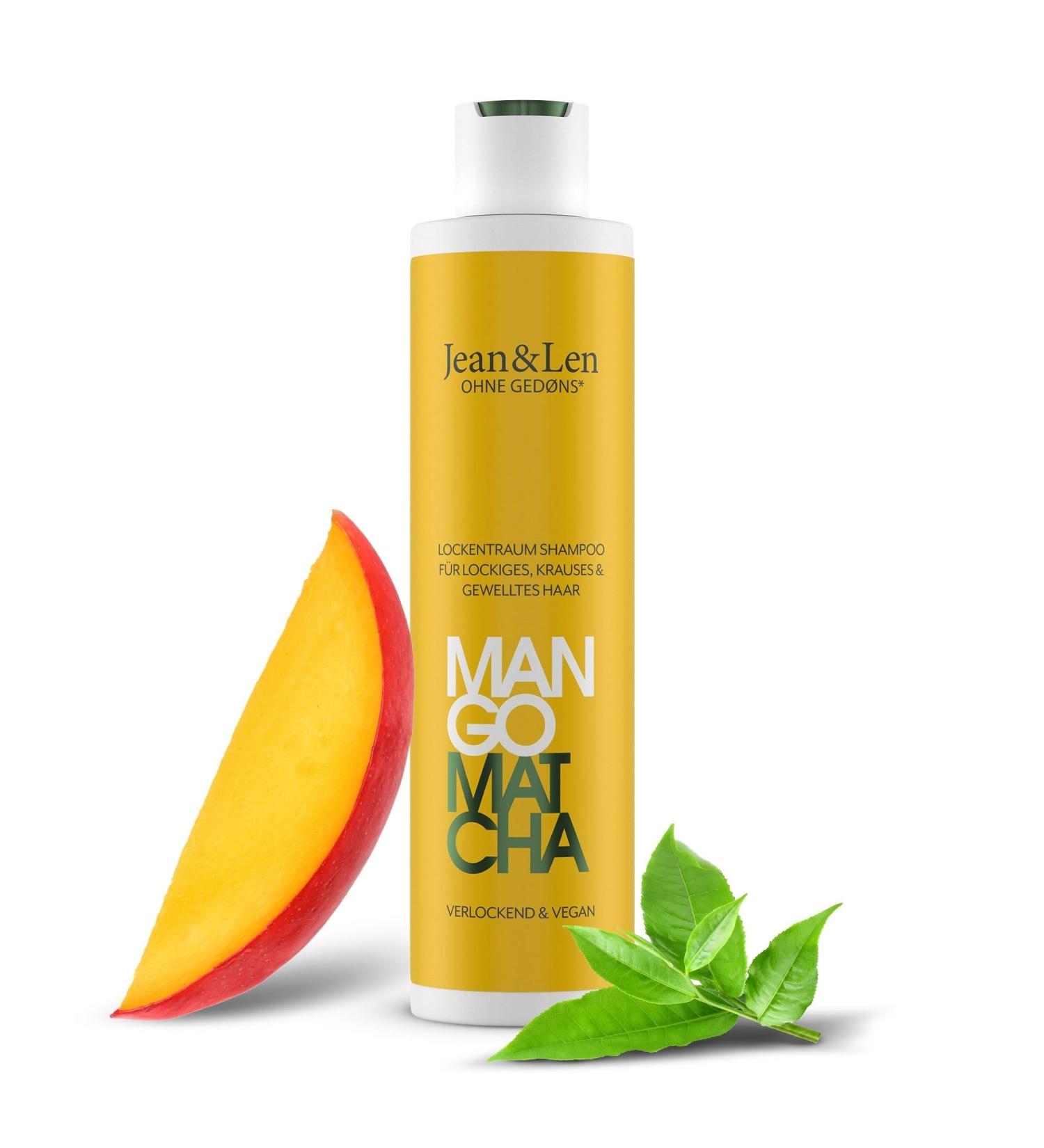 Jean & Len Lockentraum Shampoo Mango & Matcha tames unruly and frizzy hair paraben & silicone free vegan 300ml - Buy Online on GoSupps.com