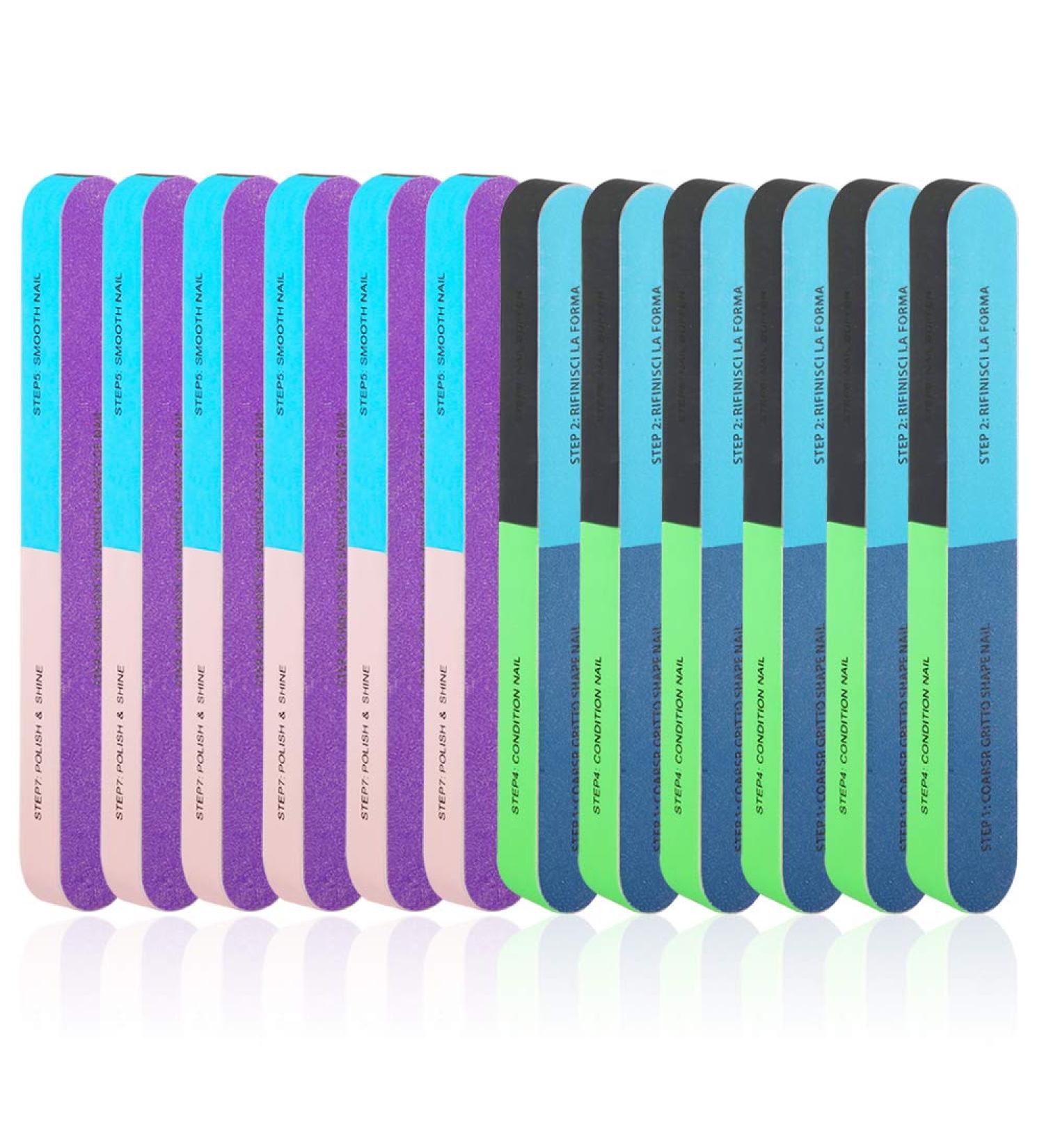 YIMICOO 12 PCS 7 Way Nail File and Buffer Block Set - Professional Manicure Tools for Women and Girls - Buy Online on GoSupps.com